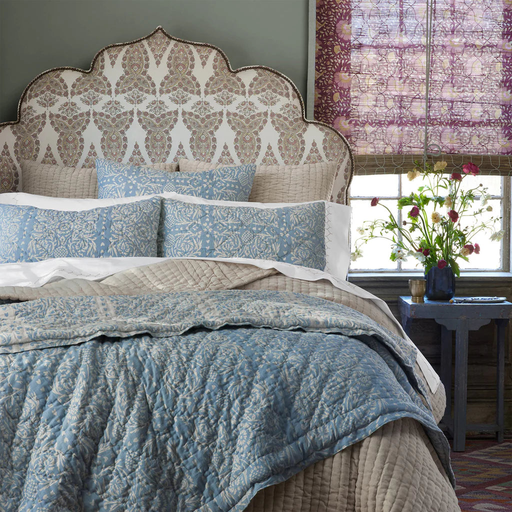 John Robshaw Raisa Slate Woven Quilt-John Robshaw-Thistle Hill