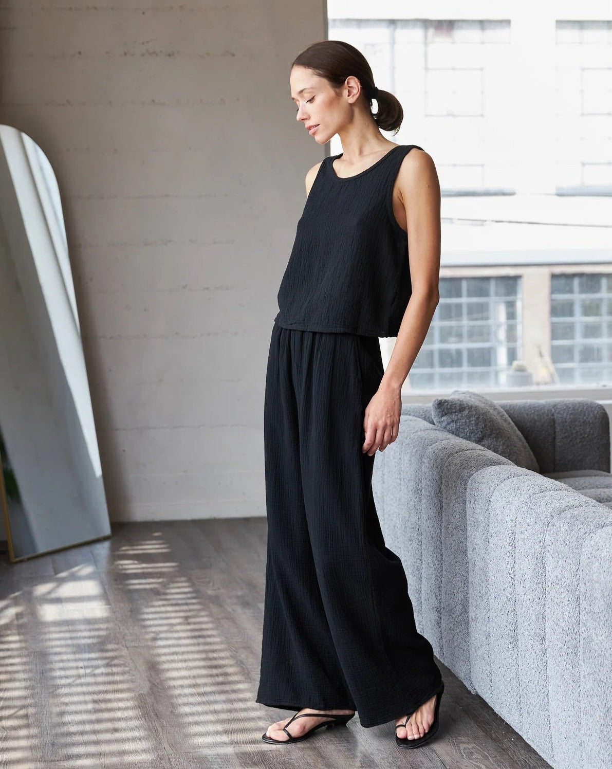 It is Well L.A. Full Length Gauze Pants Black-It is Well-Thistle Hill