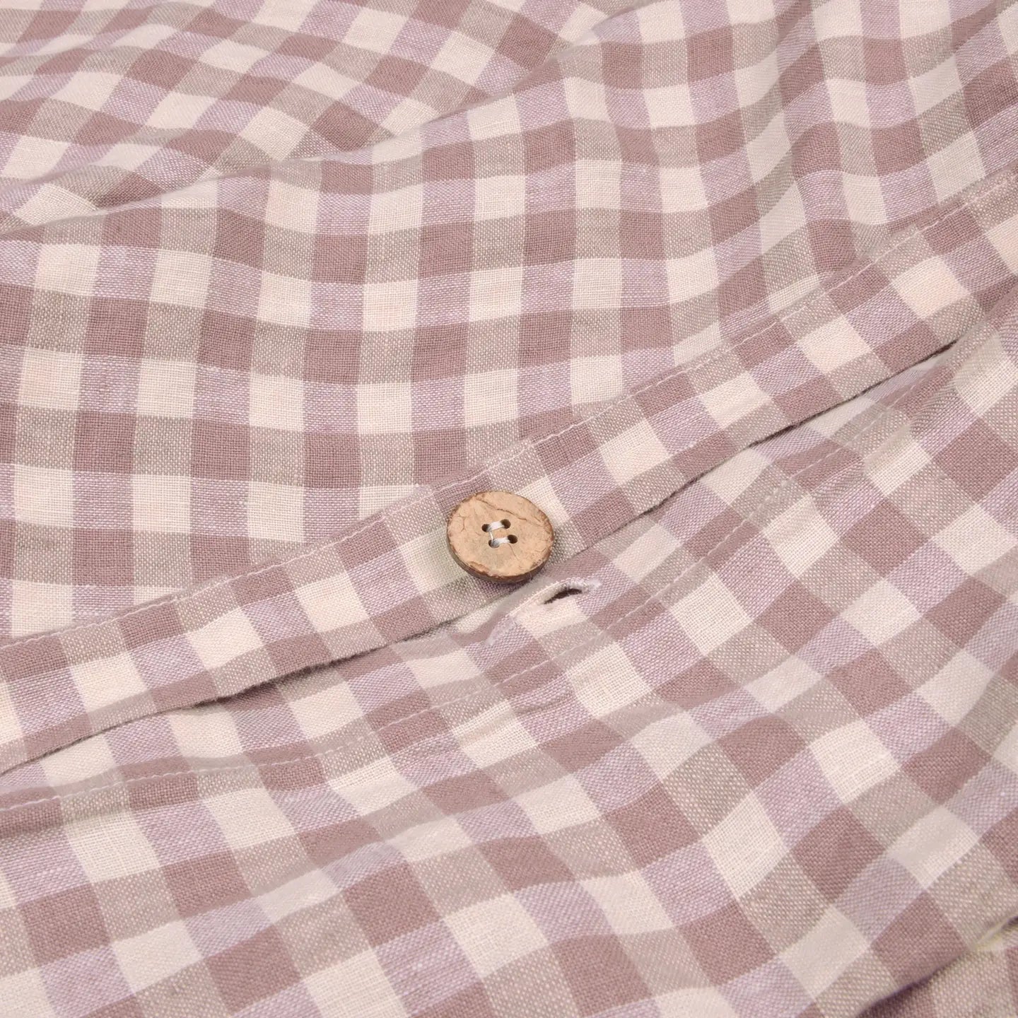 Elderberry Gingham Linen Blend Duvet Cover-Piglet in Bed-Thistle Hill