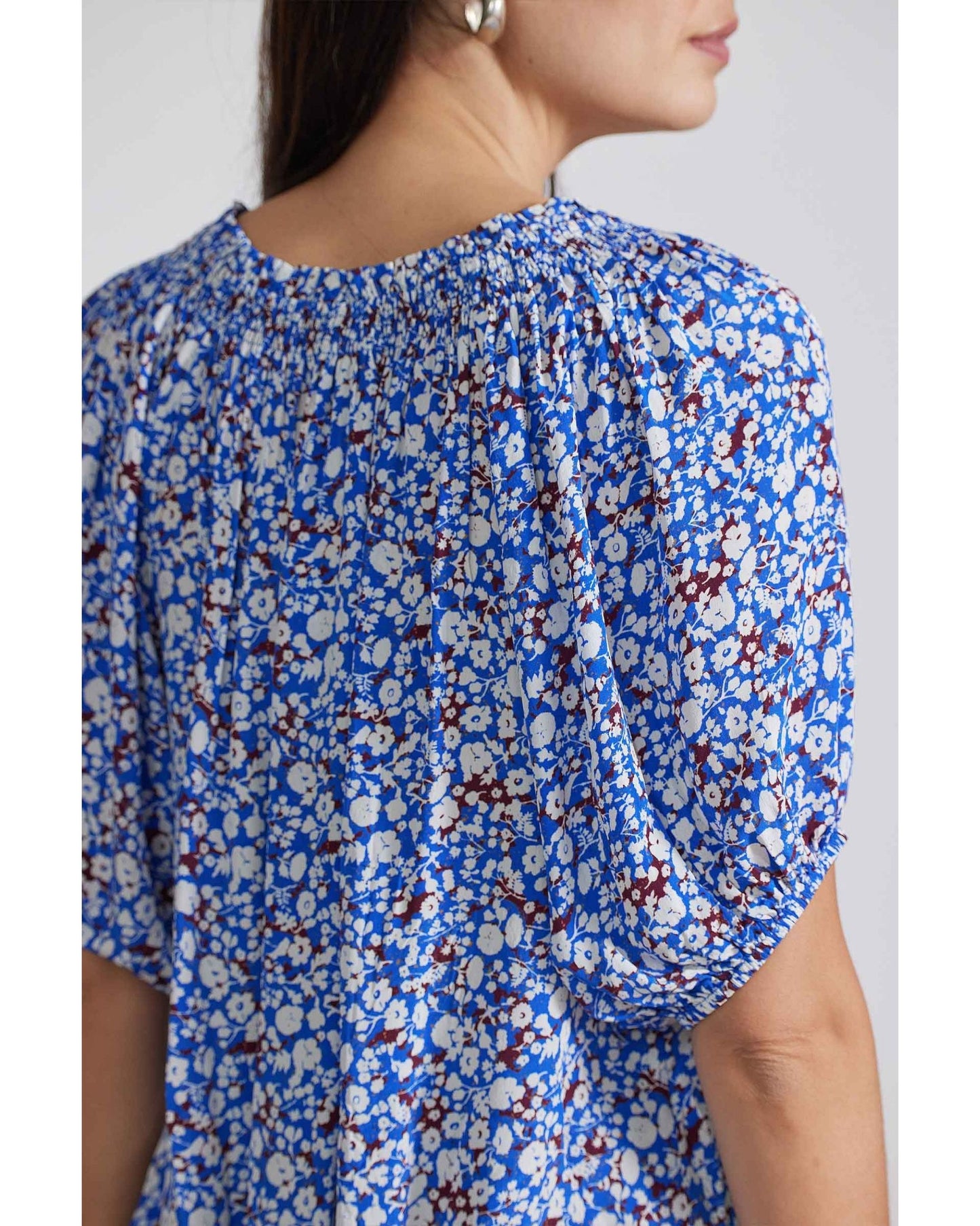 Apiece Apart Esparta Short Sleeve Piet Floral Blue