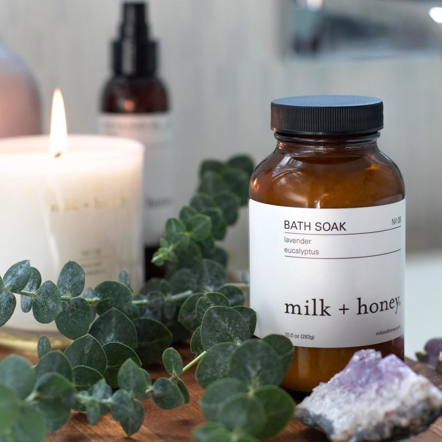 Milk + Honey Bath Soak Blend Nº 08: Lavender + Eucalyptus-Milk + Honey-Thistle Hill