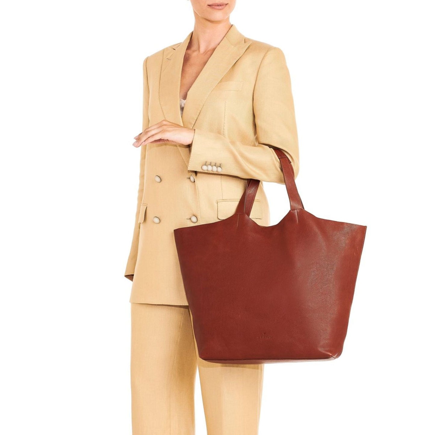 Il Bisonte Le Laudi Tote Bag in Vintage Leather Dark Brown Seppia-Il Bisonte-Thistle Hill