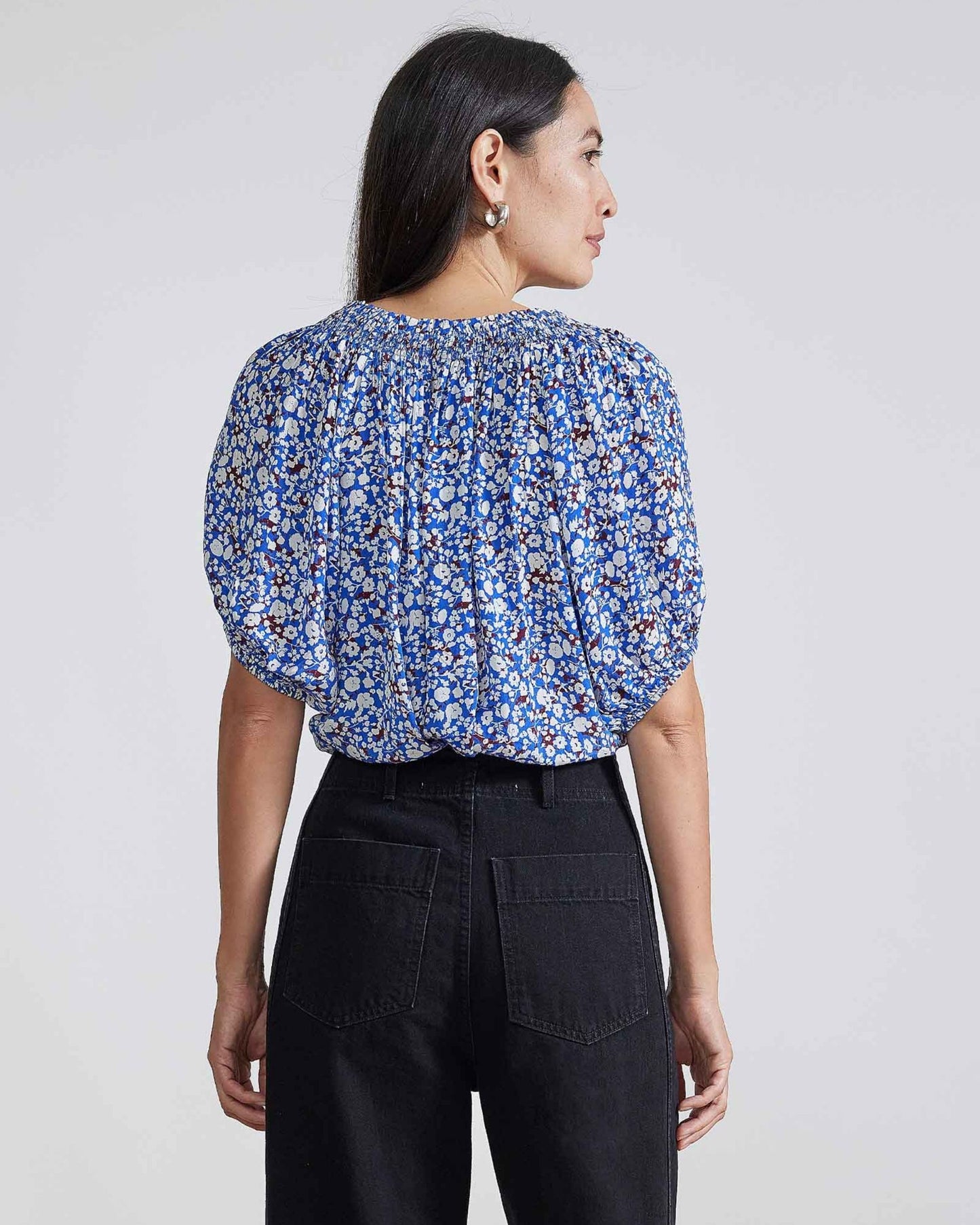 Apiece Apart Esparta Short Sleeve Piet Floral Blue