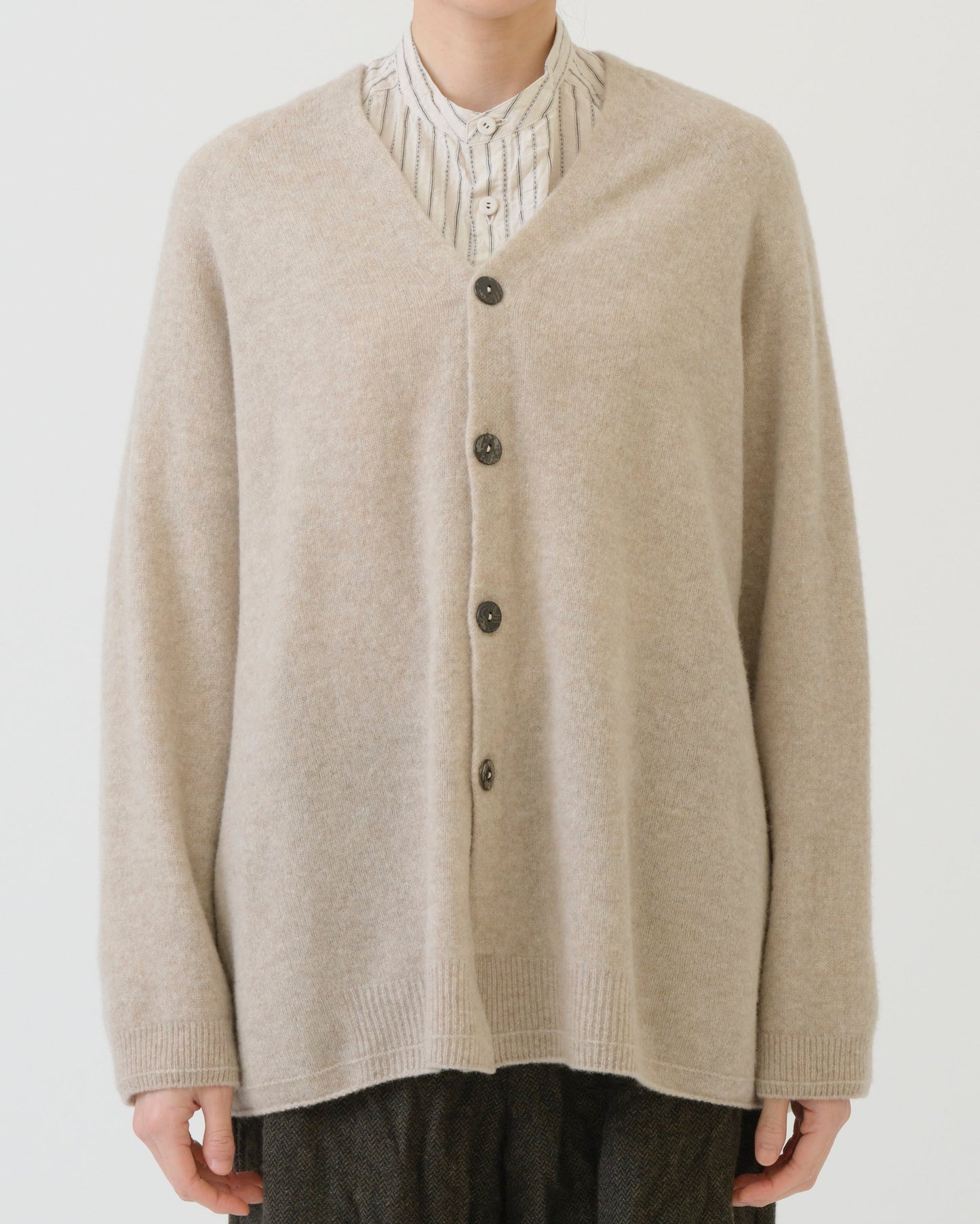 Pas de Calais Fine Wool Cardigan Beige-Pas De Calais-Thistle Hill