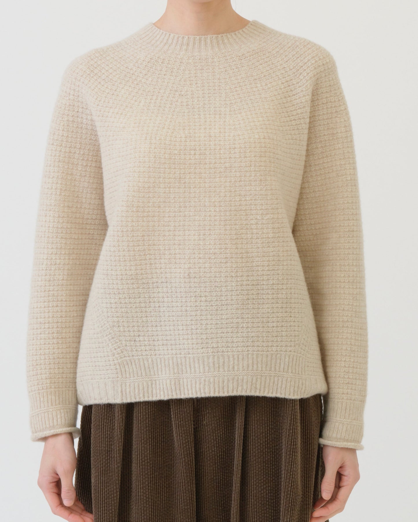 Pas de Calais Cashmere Blend Lambs Wool Pullover Ivory-Pas De Calais-Thistle Hill