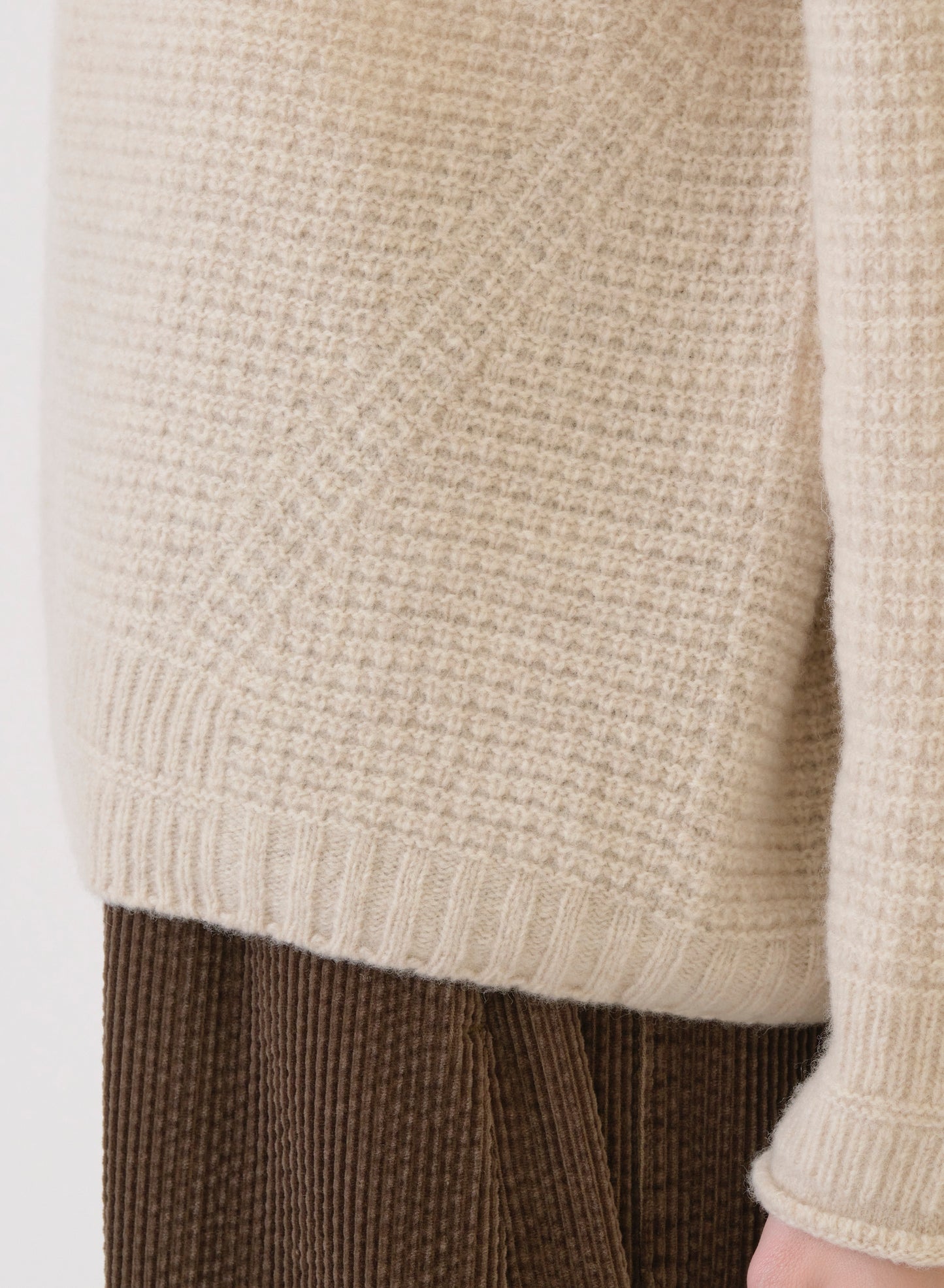 Pas de Calais Cashmere Blend Lambs Wool Pullover Ivory-Pas De Calais-Thistle Hill