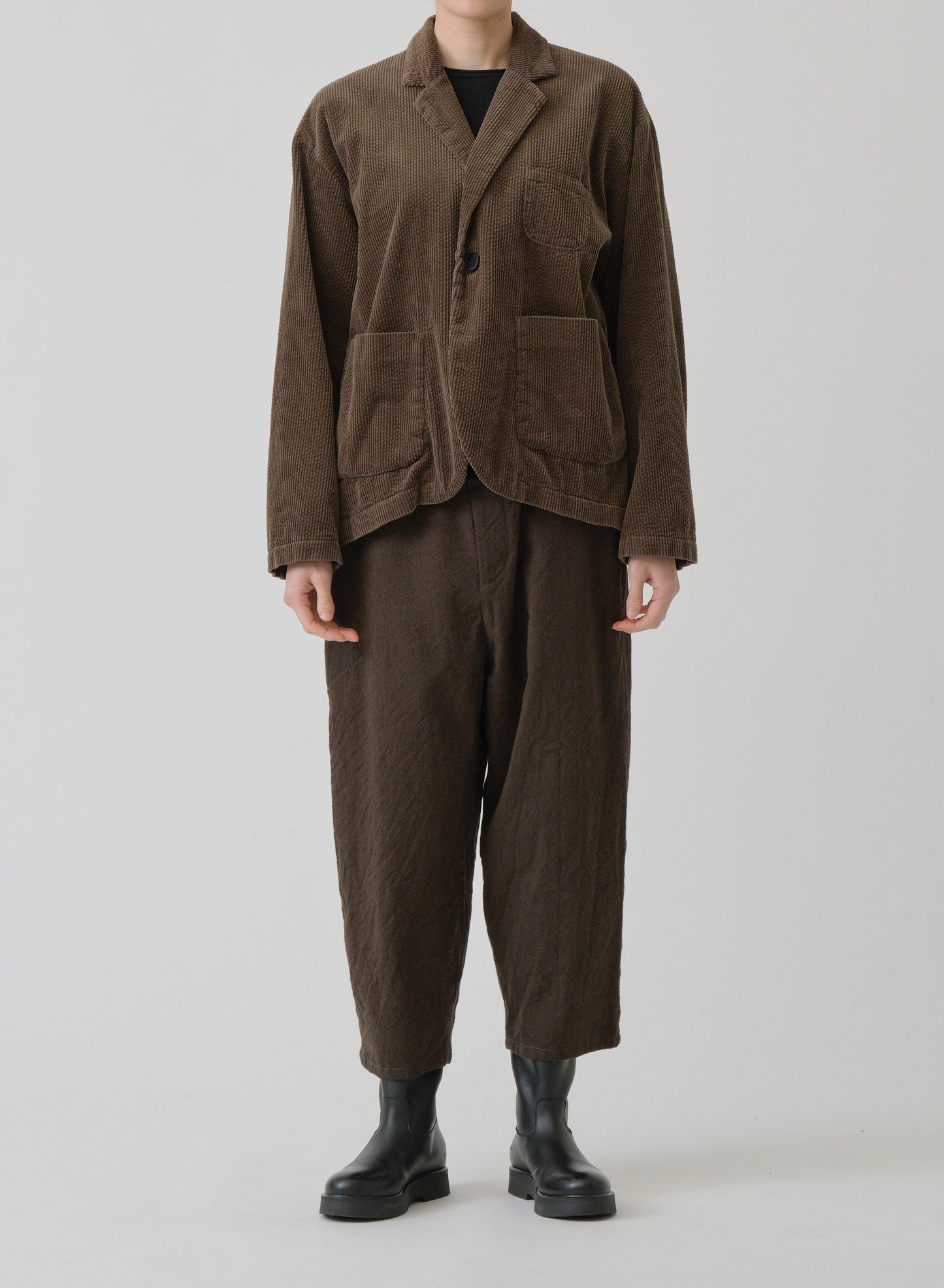 Pas de Calais Corduroy Tailored Jacket Khaki-Pas De Calais-Thistle Hill