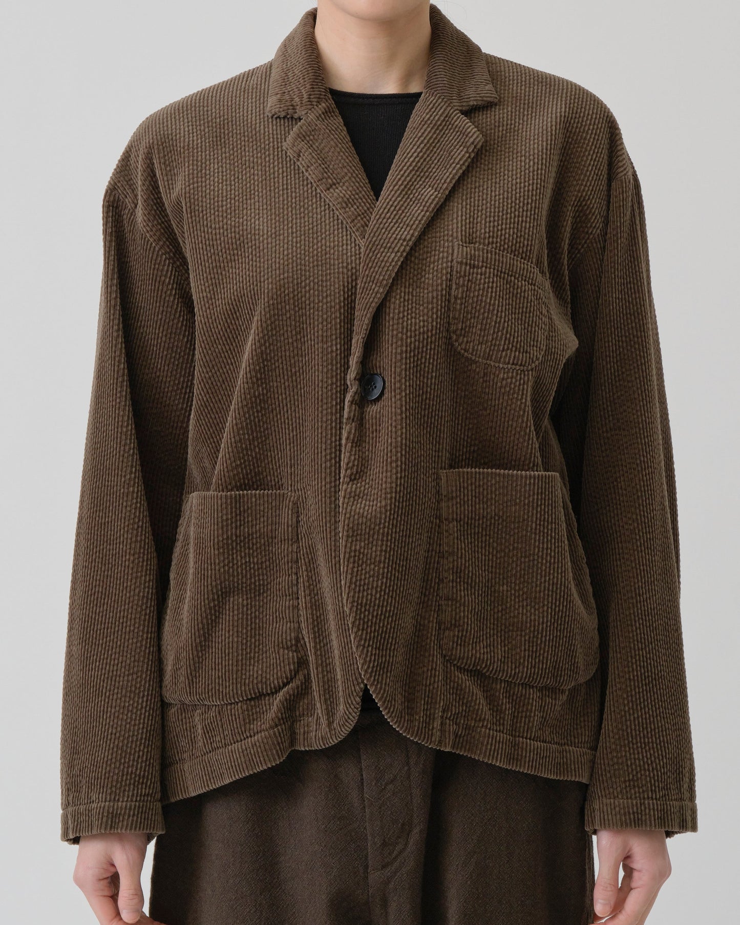 Pas de Calais Corduroy Tailored Jacket Khaki-Pas De Calais-Thistle Hill