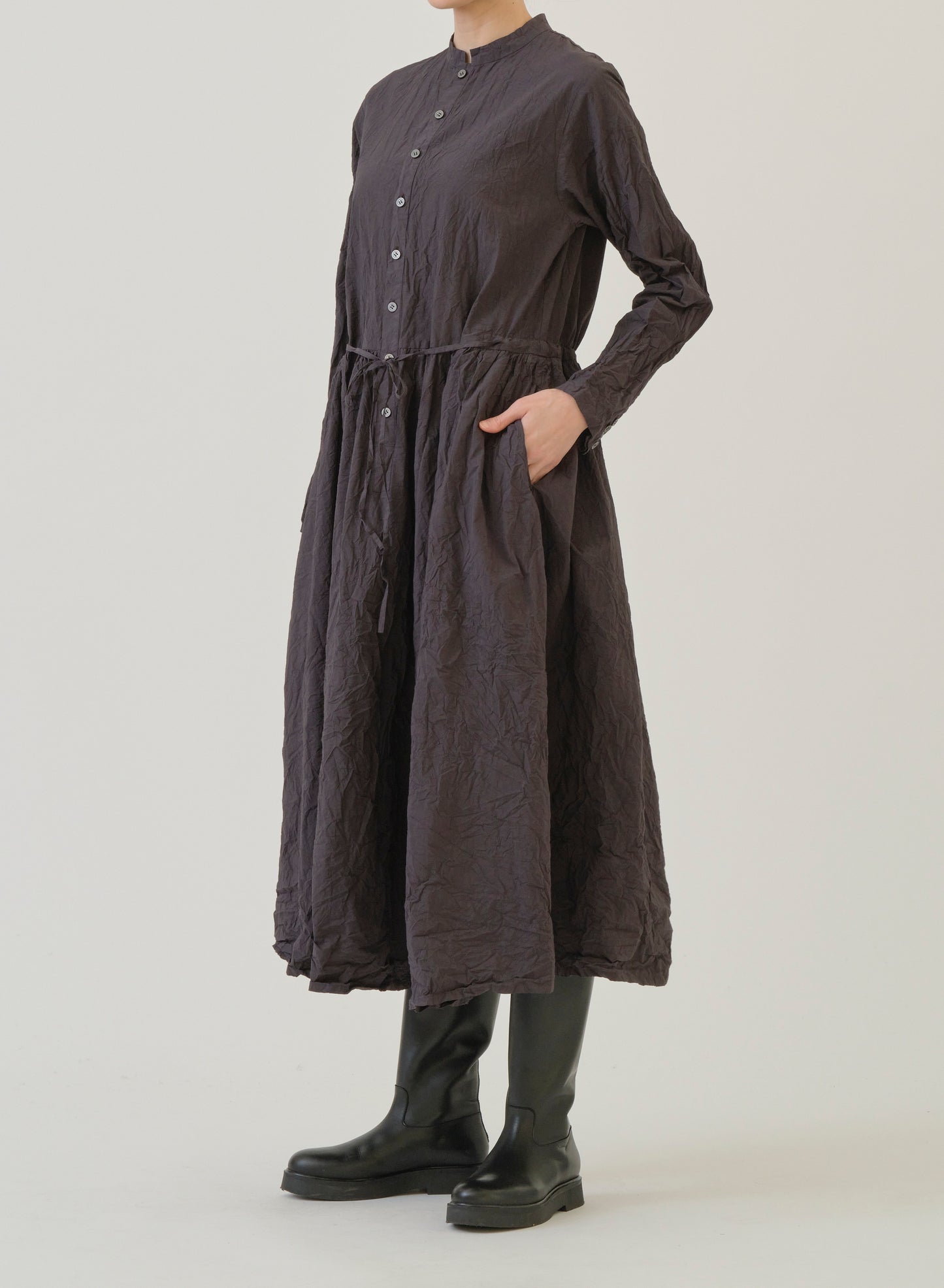Pas de Calais Cotton Typewriter Dress Charcoal-Pas De Calais-Thistle Hill