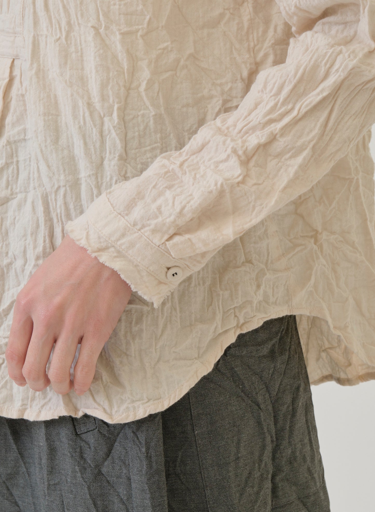 Pas de Calais Plain Shirring Brushed Blouse Ivory-Pas De Calais-Thistle Hill
