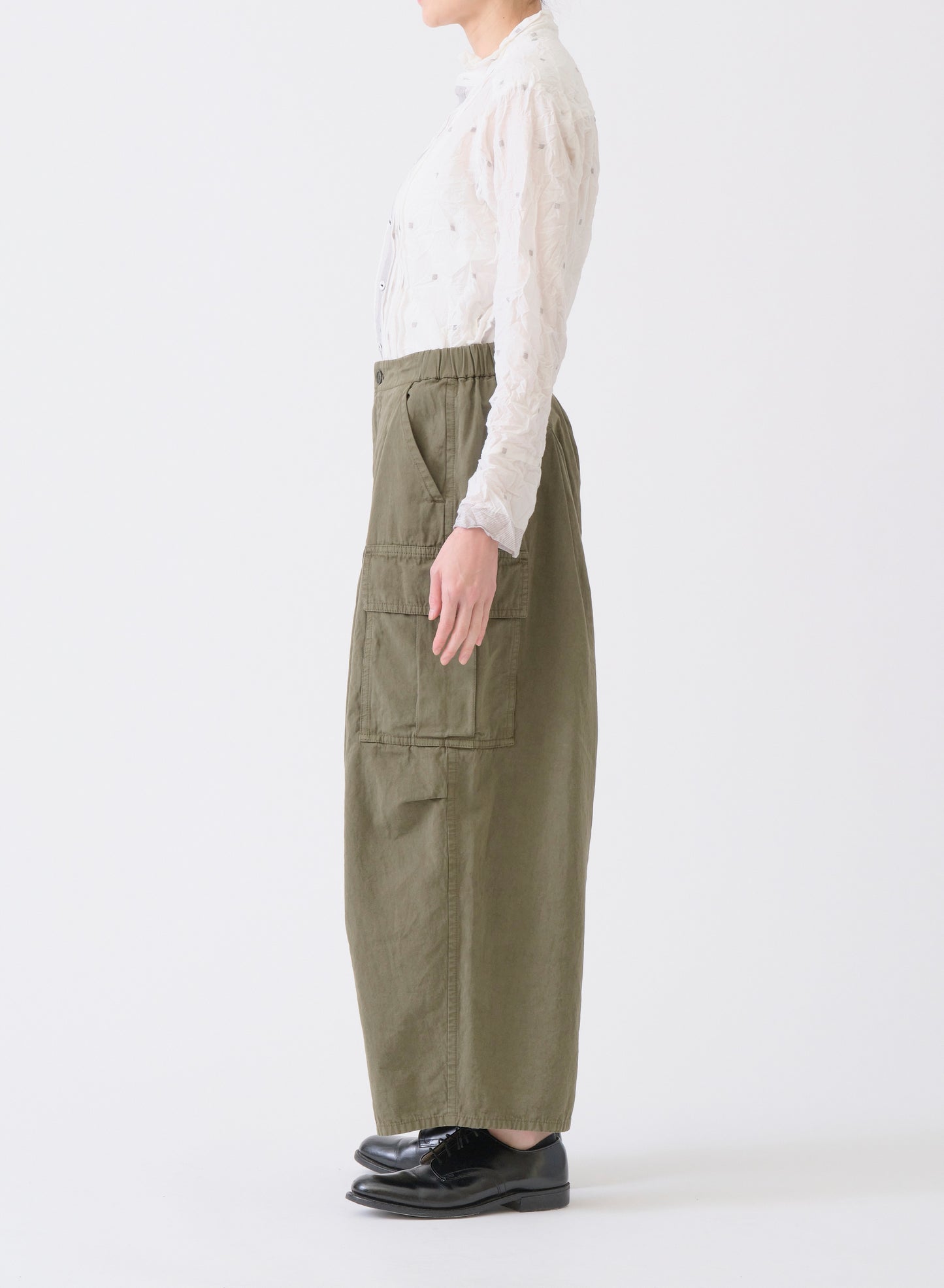 Pas de Calais Cotton Grosgrain Cargo Pants Khaki-Pas De Calais-Thistle Hill