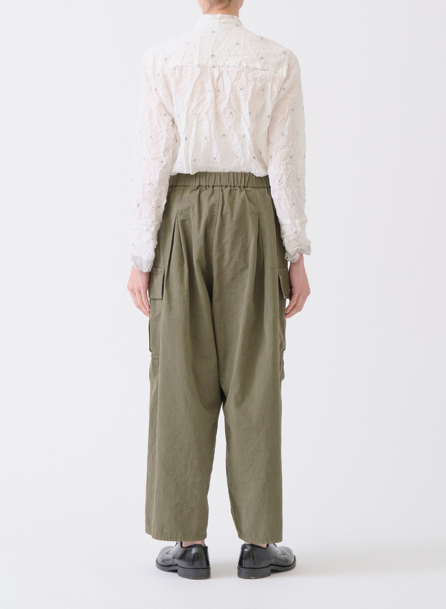 Pas de Calais Cotton Grosgrain Cargo Pants Khaki-Pas De Calais-Thistle Hill