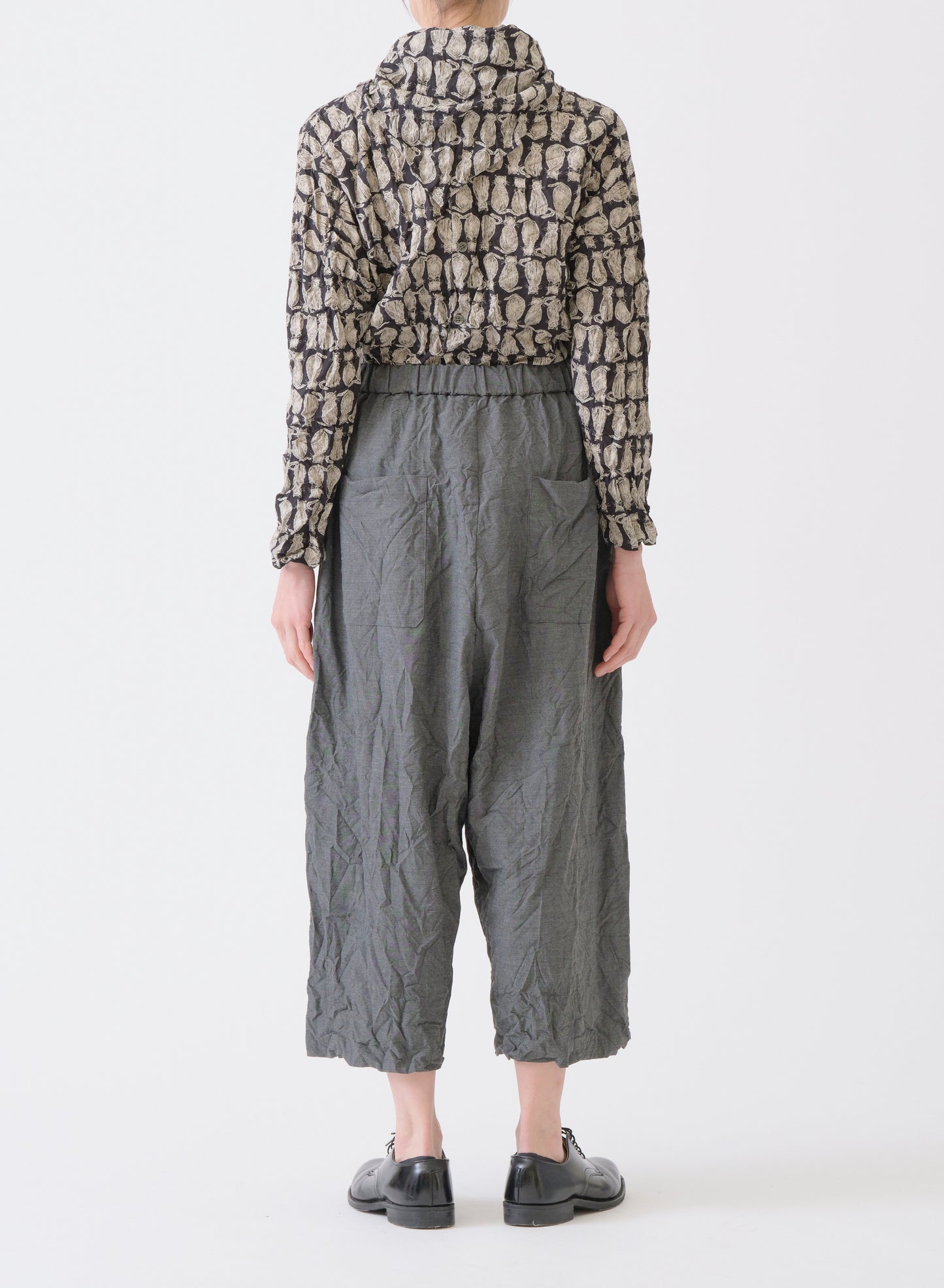 Pas de Calais Stretch Sarouel Pants Grey-Pas De Calais-Thistle Hill