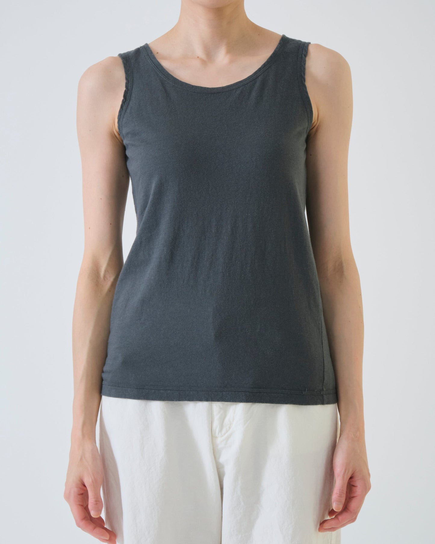 Pas de Calais Soft Cotton Jersey Tank Top Charcoal-Pas De Calais-Thistle Hill