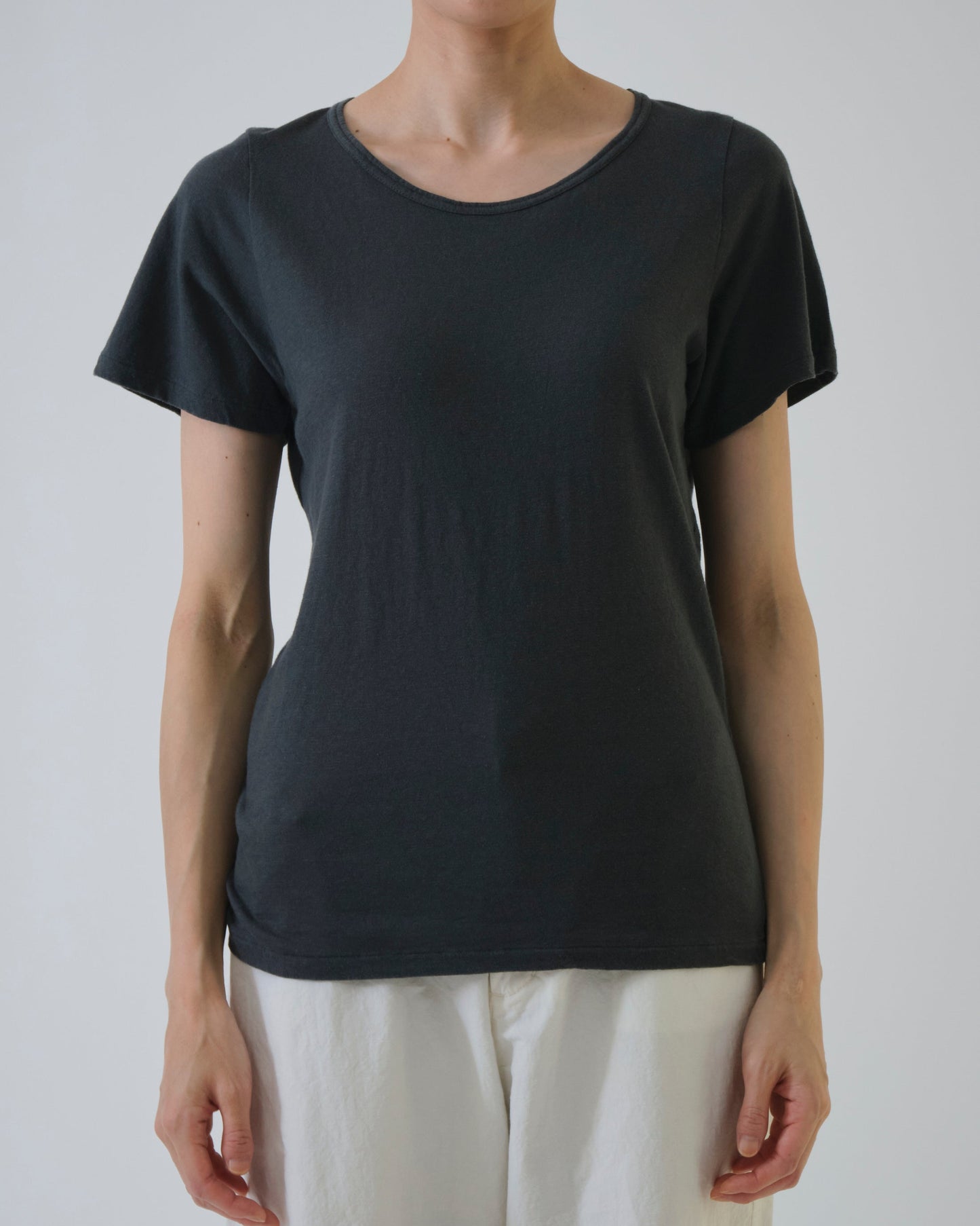 Pas de Calais Soft Cotton Jersey Short Sleeve T-Shirt Charcoal-Pas De Calais-Thistle Hill