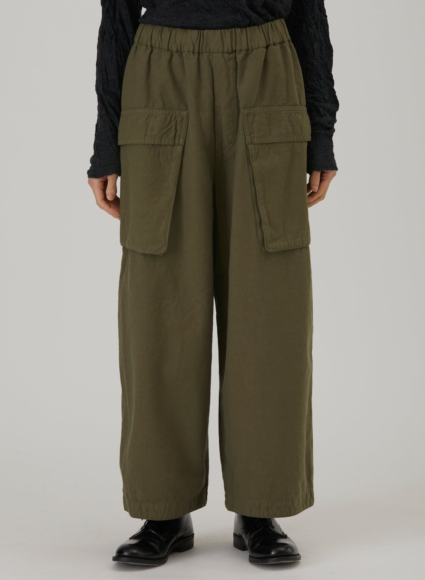 Pas De Calais Brushed Cotton Back Satin Full-Length Work Pants Khaki-Pas De Calais-Thistle Hill