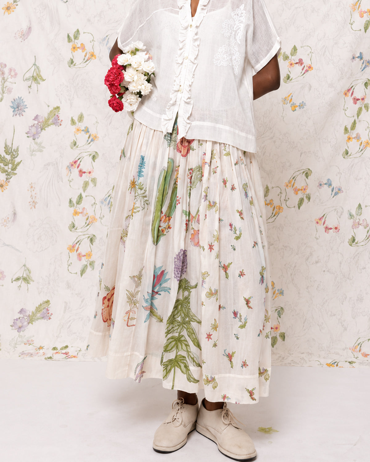 Injiri Herbarium 133 Cotton & Silk Skirt