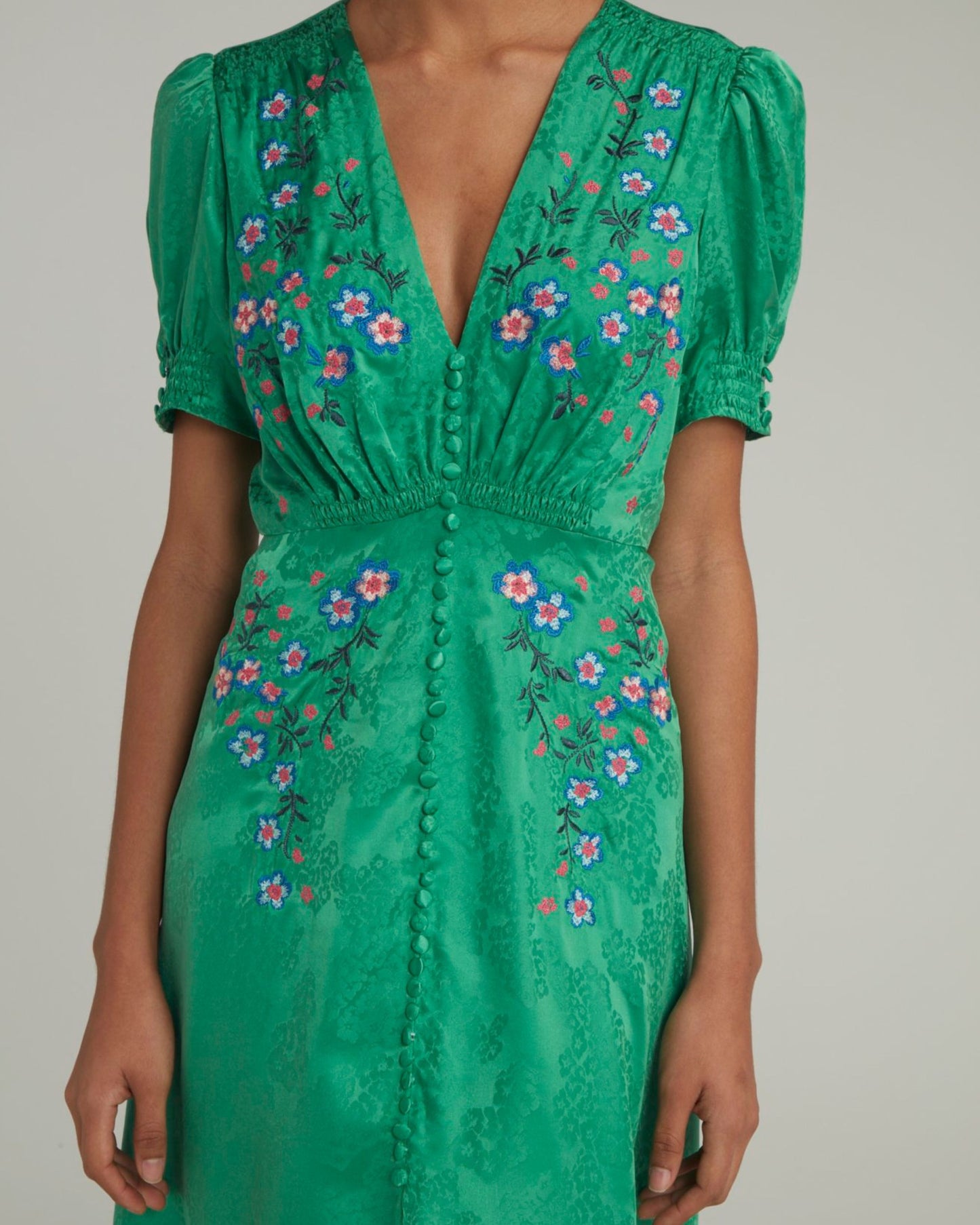Saloni Lea Dress Kelly Green