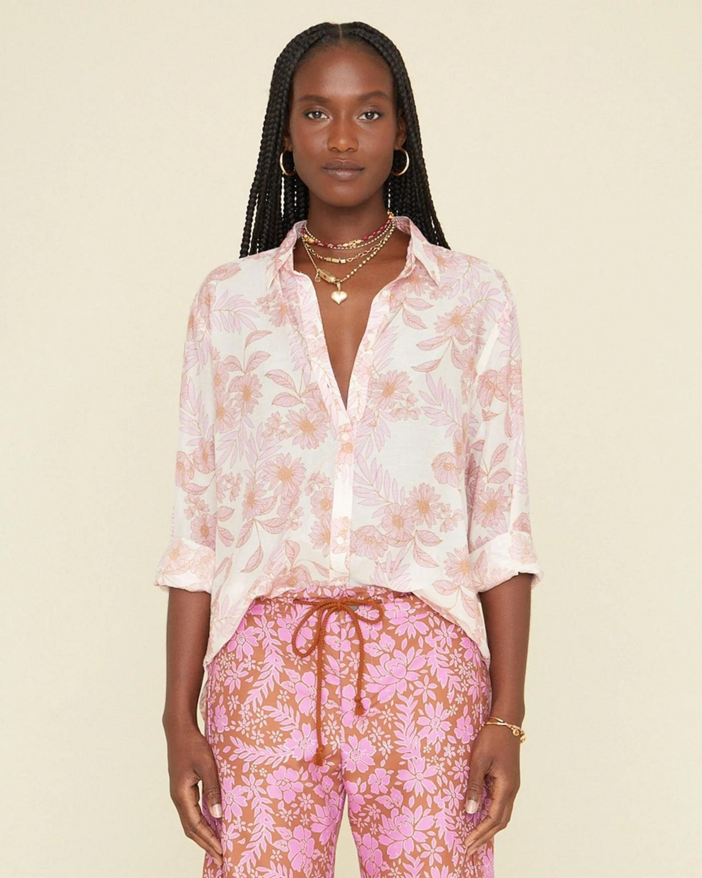 Xirena Beau Shirt Blush Ivory