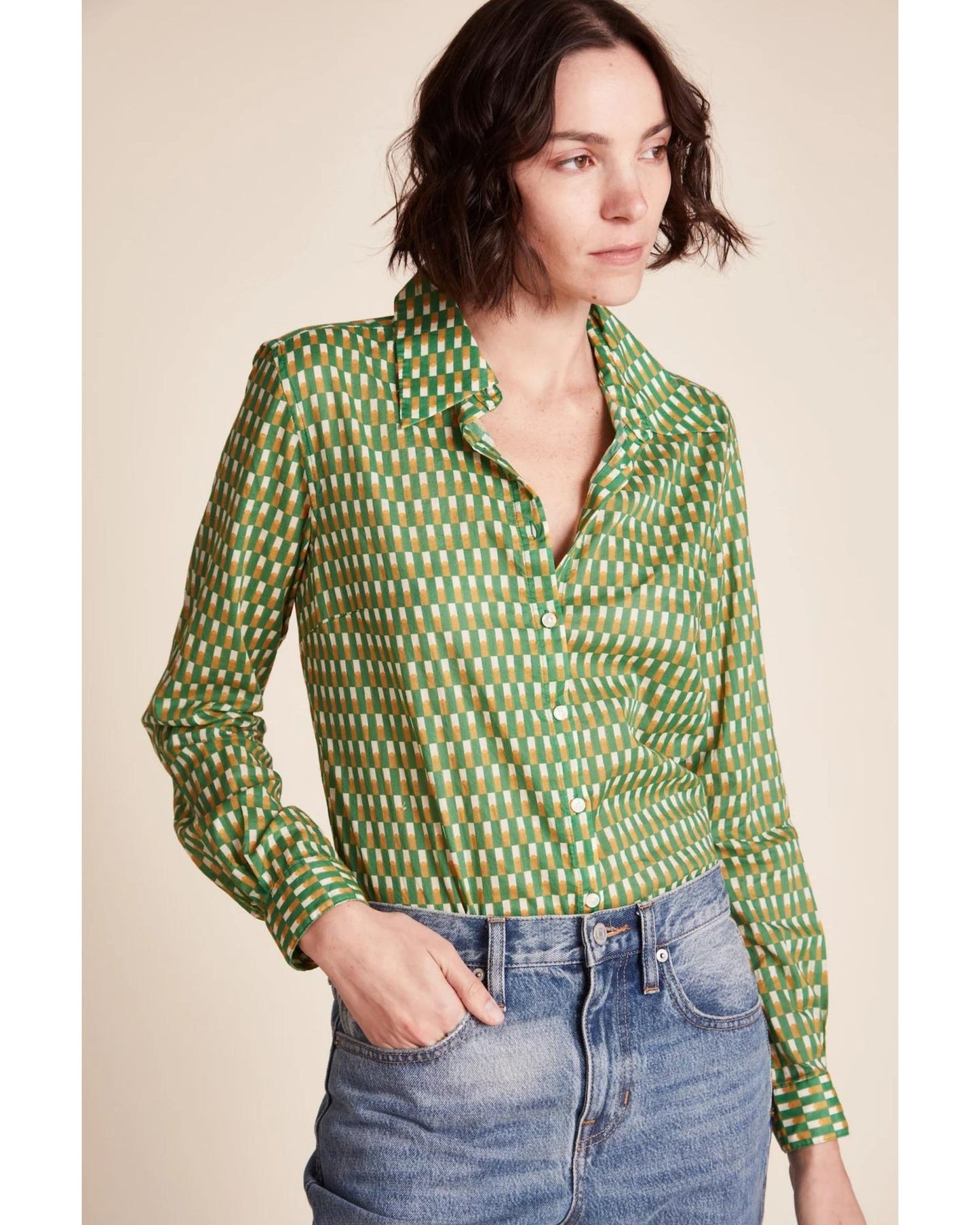 Trovata Jacquelin Shirt Peridot Paver
