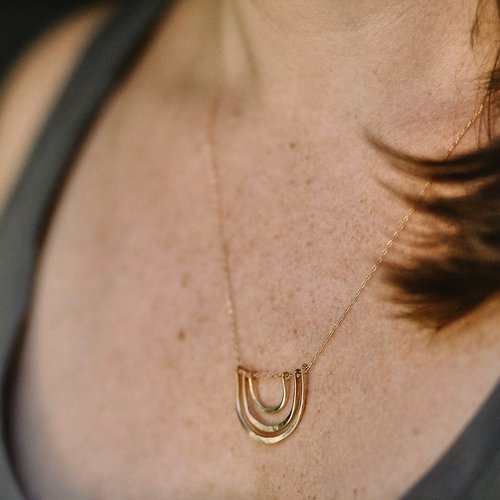 Carolyn Keys Triple Arc Necklace Gold-Carolyn Keys-Thistle Hill