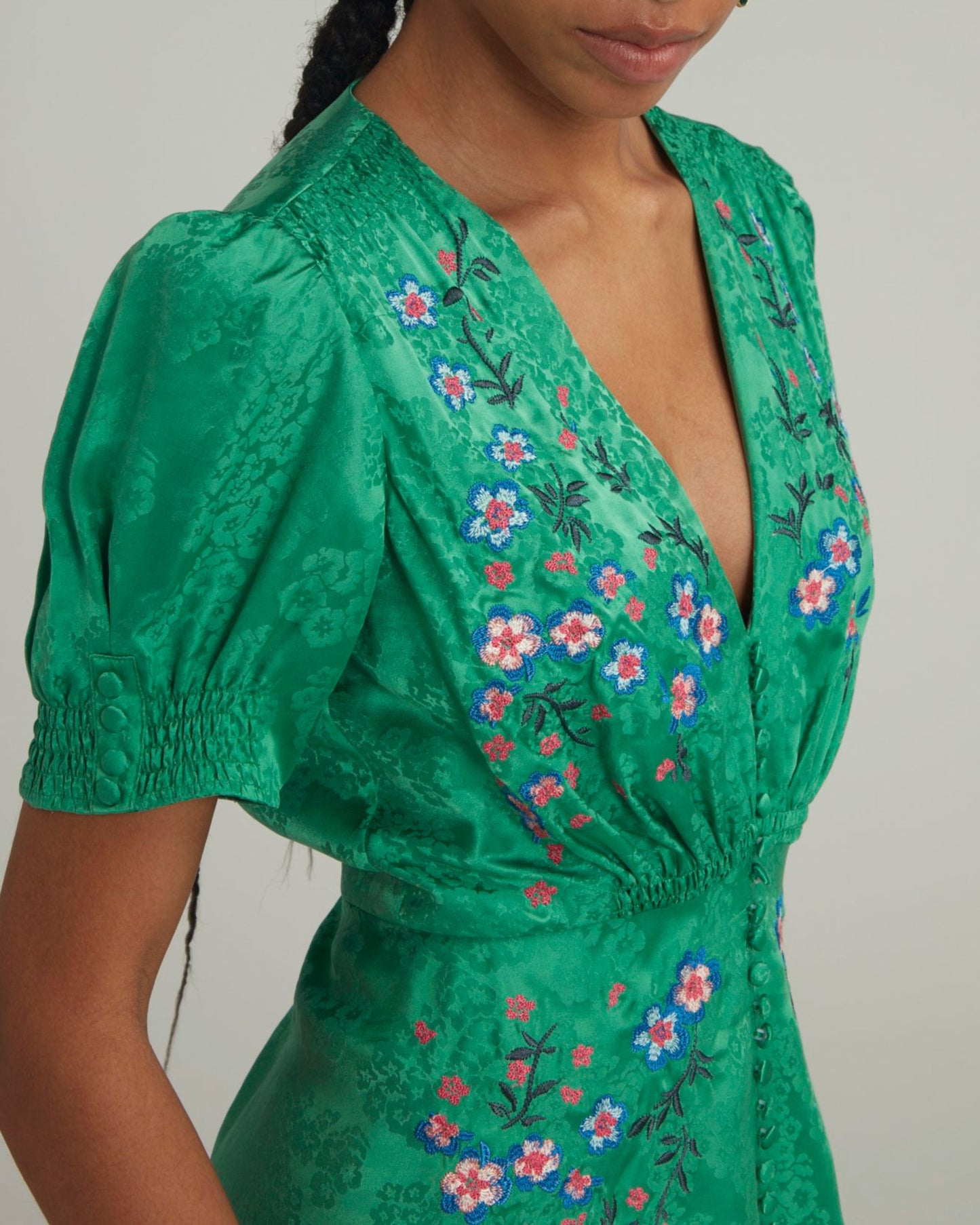 Saloni Lea Dress Kelly Green