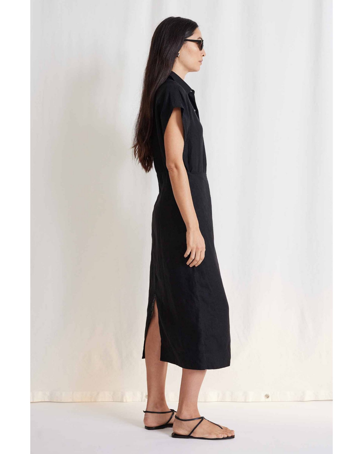 Apiece Apart Catania Wrap Maxi Dress Black