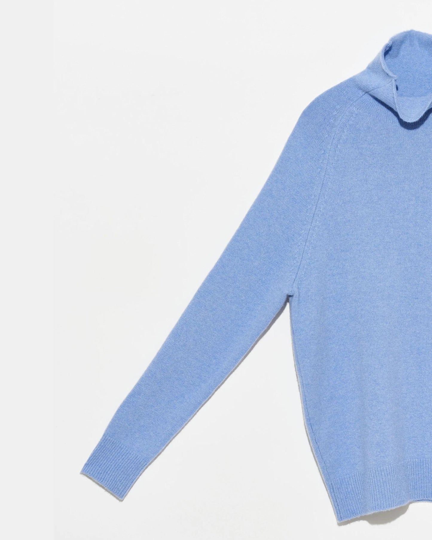 Organic by John Patrick Cashmere Funnel Neck Pullover Cornflower