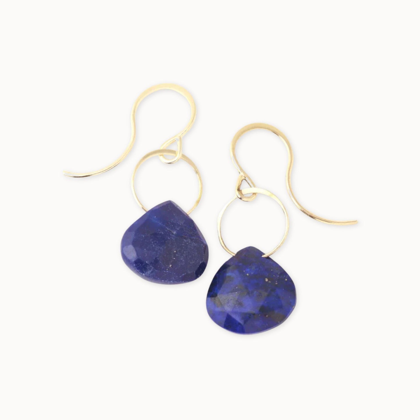 Melissa Joy Manning 14k Yellow Gold Lapis Single Drop Earrings-Melissa Joy Manning-Thistle Hill