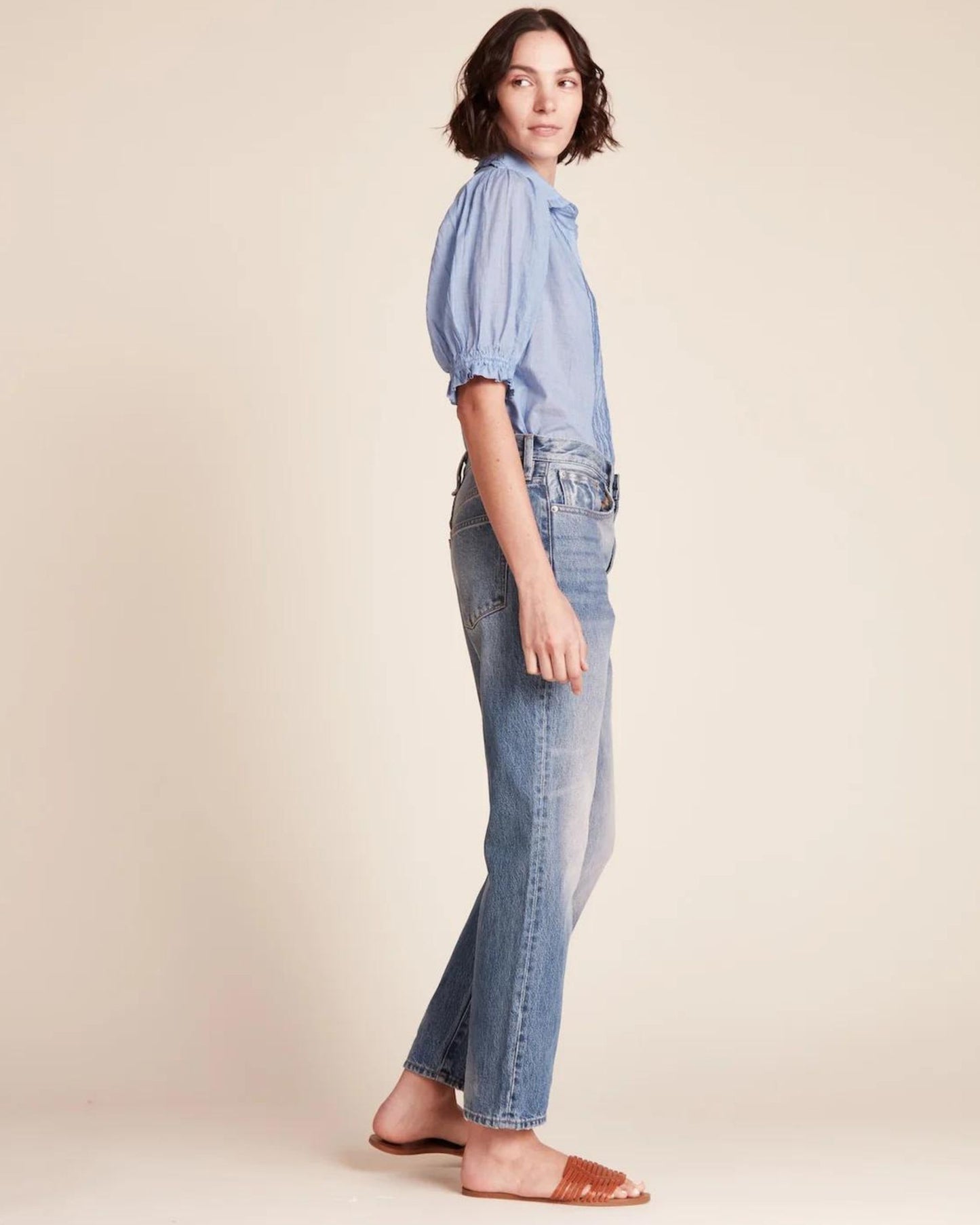 Trovata Gemma Blouse Blue Houndstooth