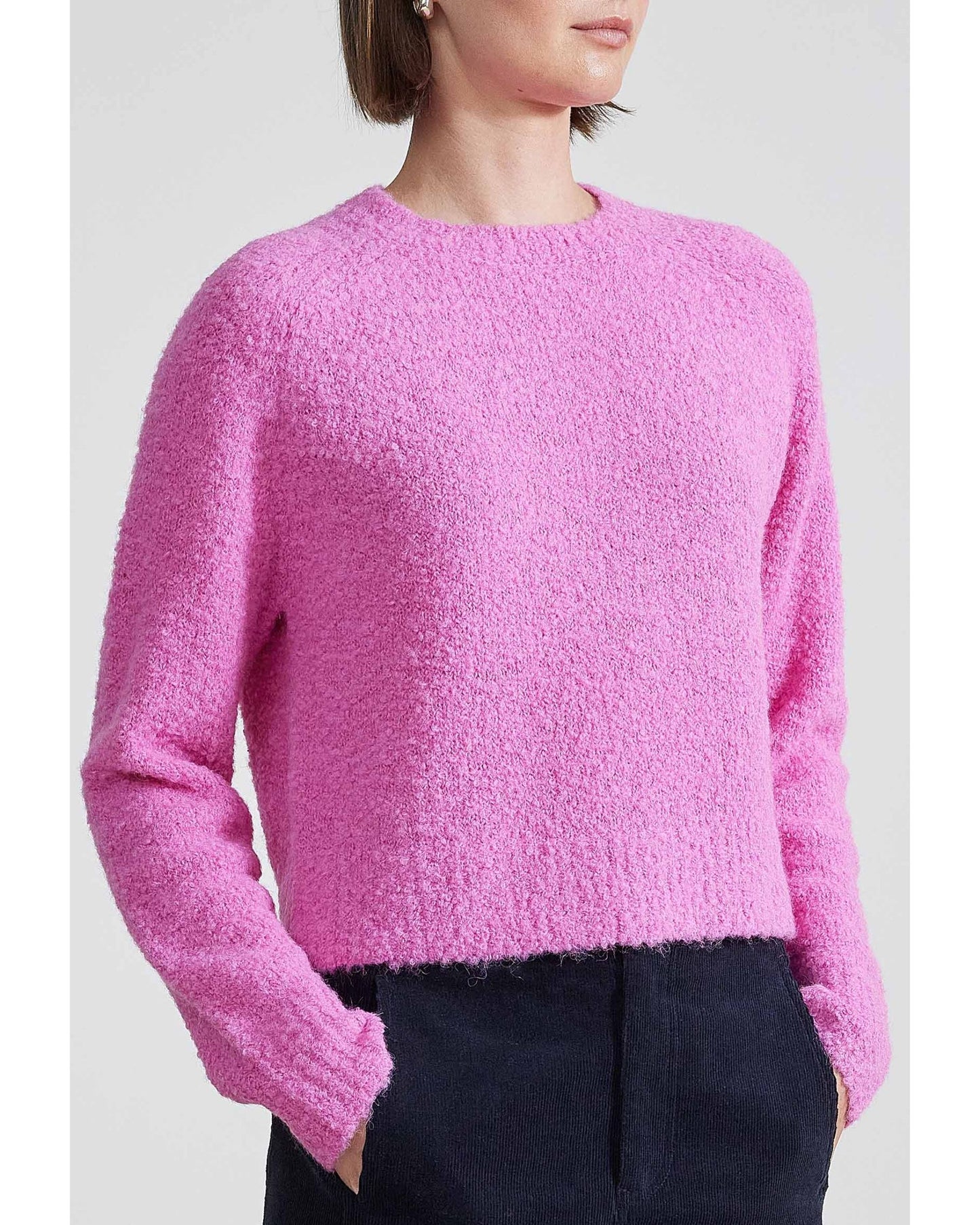 Apiece Apart Liisa Textured Crop Sweater Rose