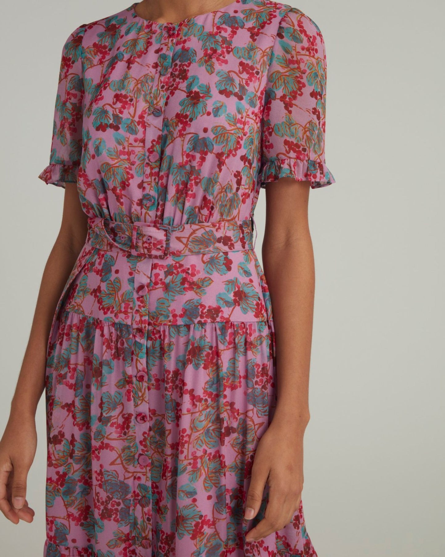 Saloni Sophie Dress Mulberry Blush