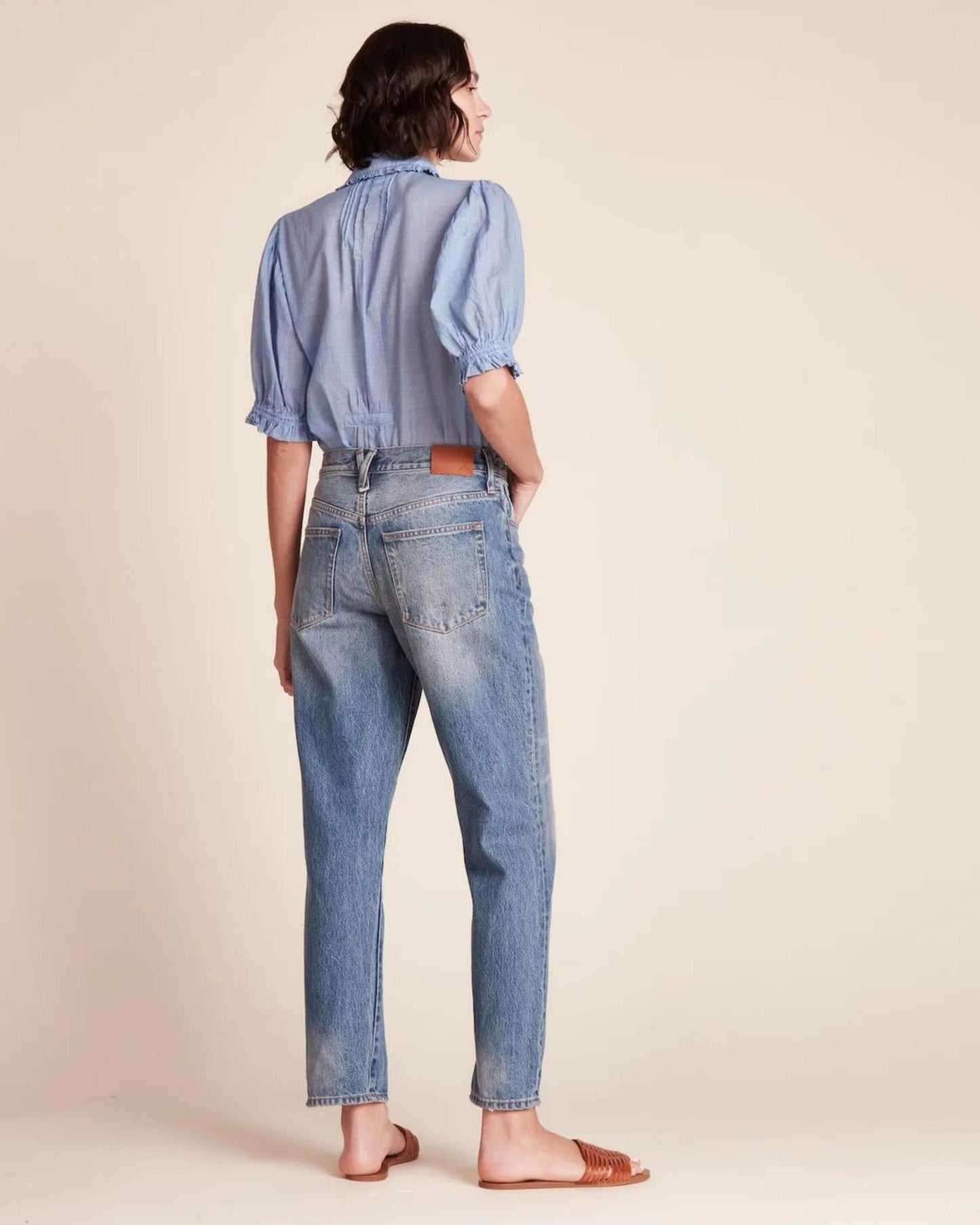 Trovata Gemma Blouse Blue Houndstooth