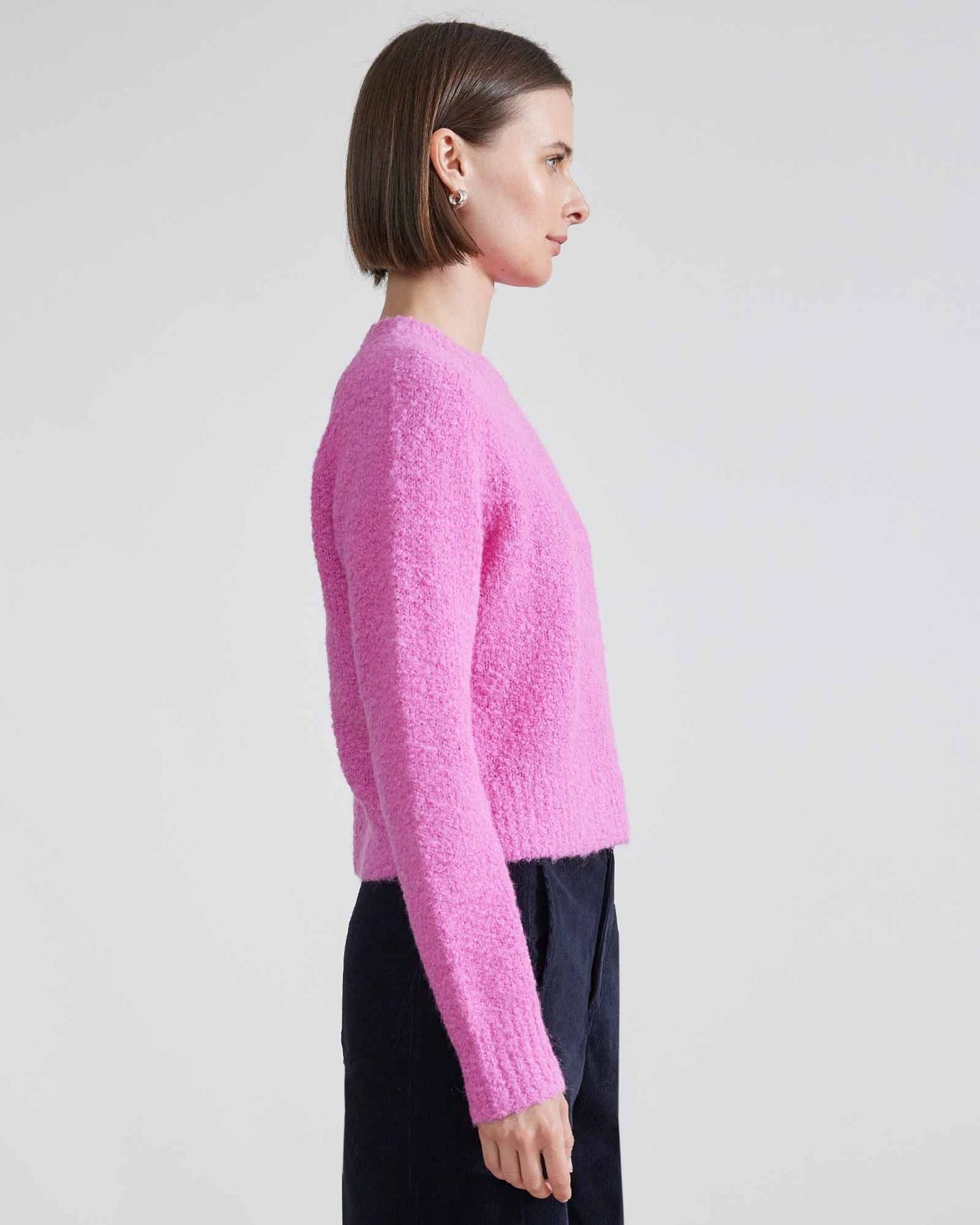 Apiece Apart Liisa Textured Crop Sweater Rose