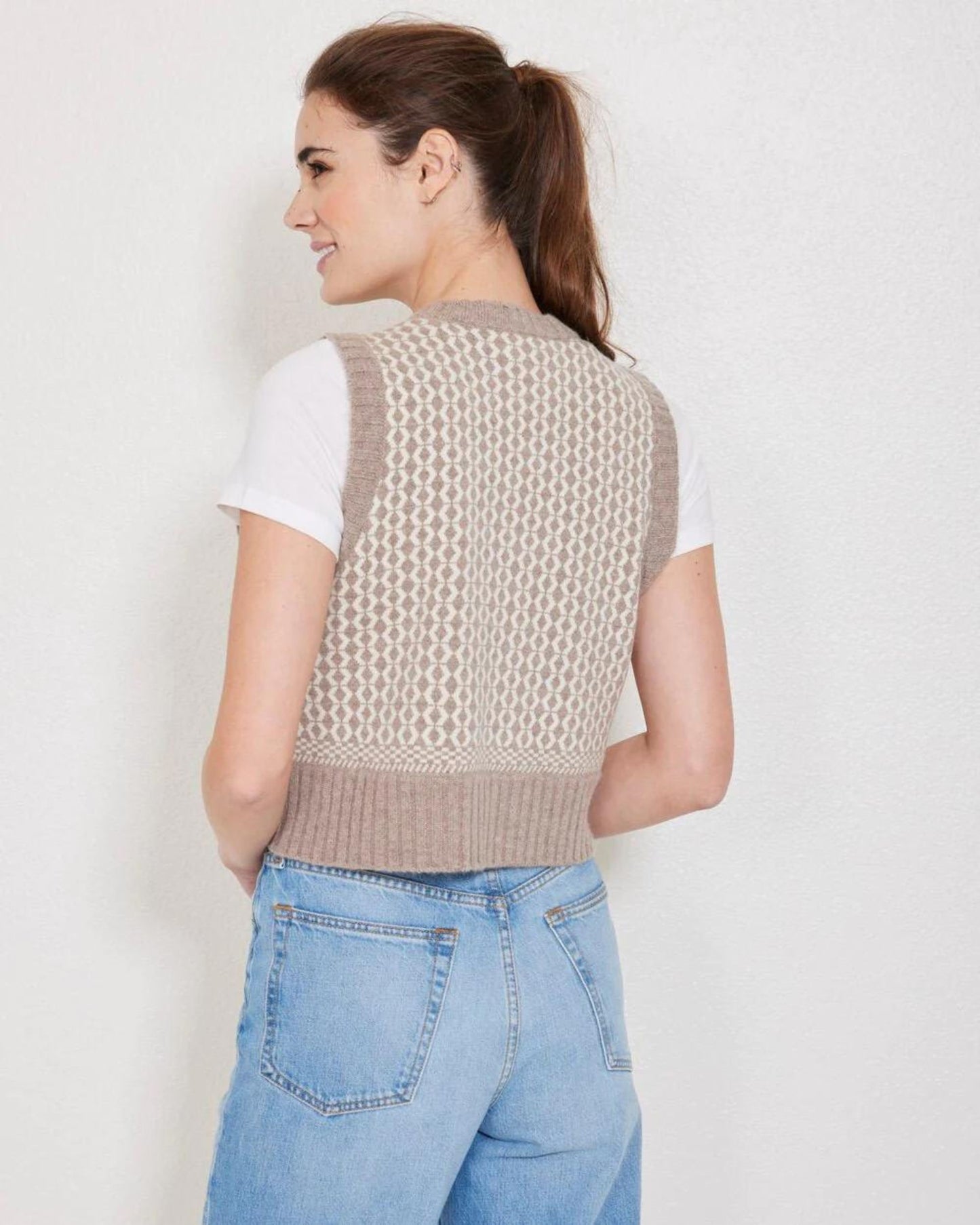 Not Monday Gillian Sweater Vest Oatmeal & Ivory-Not Monday-Thistle Hill