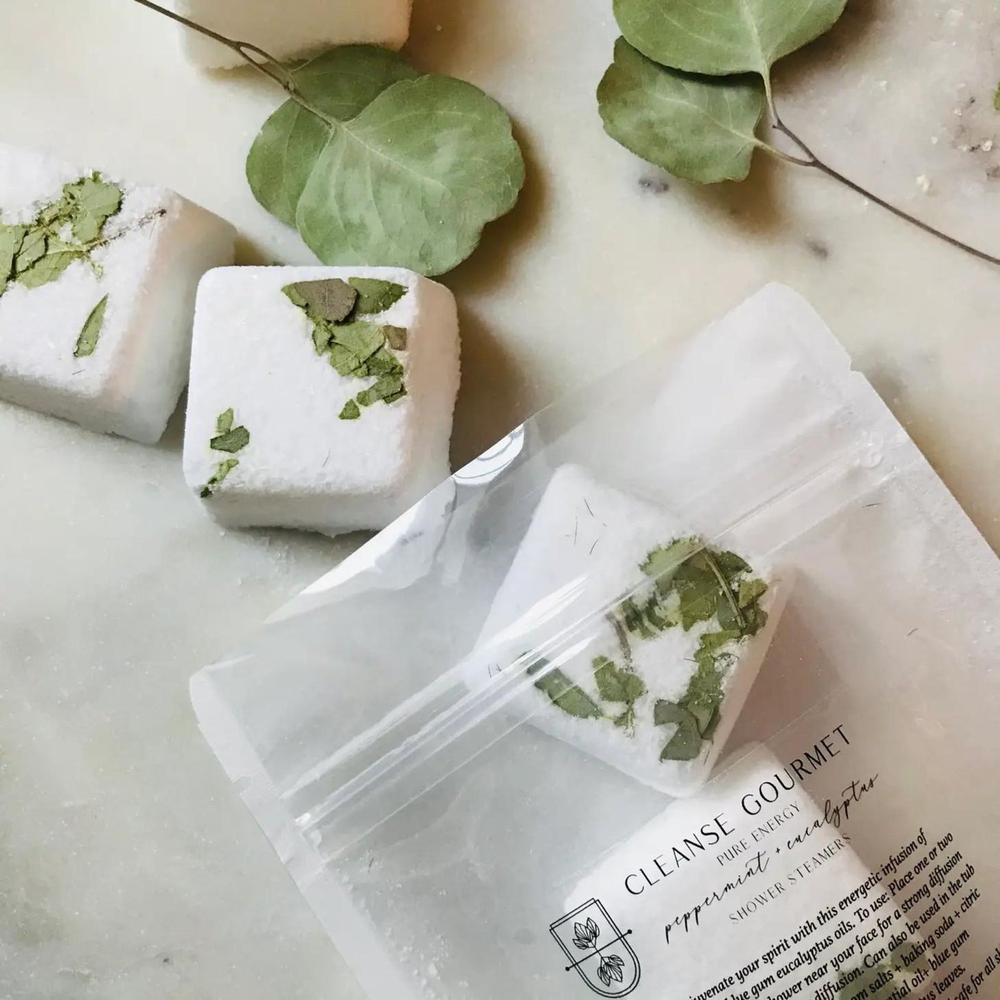 Cleanse Gourmet Pure Energy Eucalyptus + Peppermint Shower Steamers-Cleanse Gourmet-Thistle Hill
