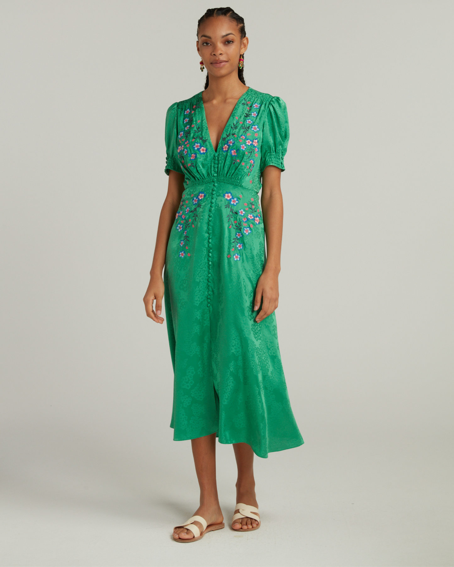 Saloni Lea Dress Kelly Green