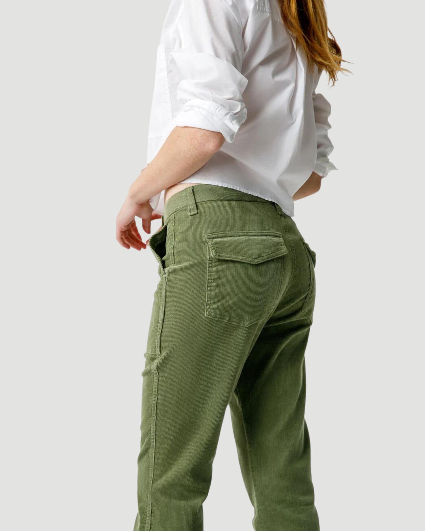 AMO Corduroy Easy Army Trouser Tea Leaf