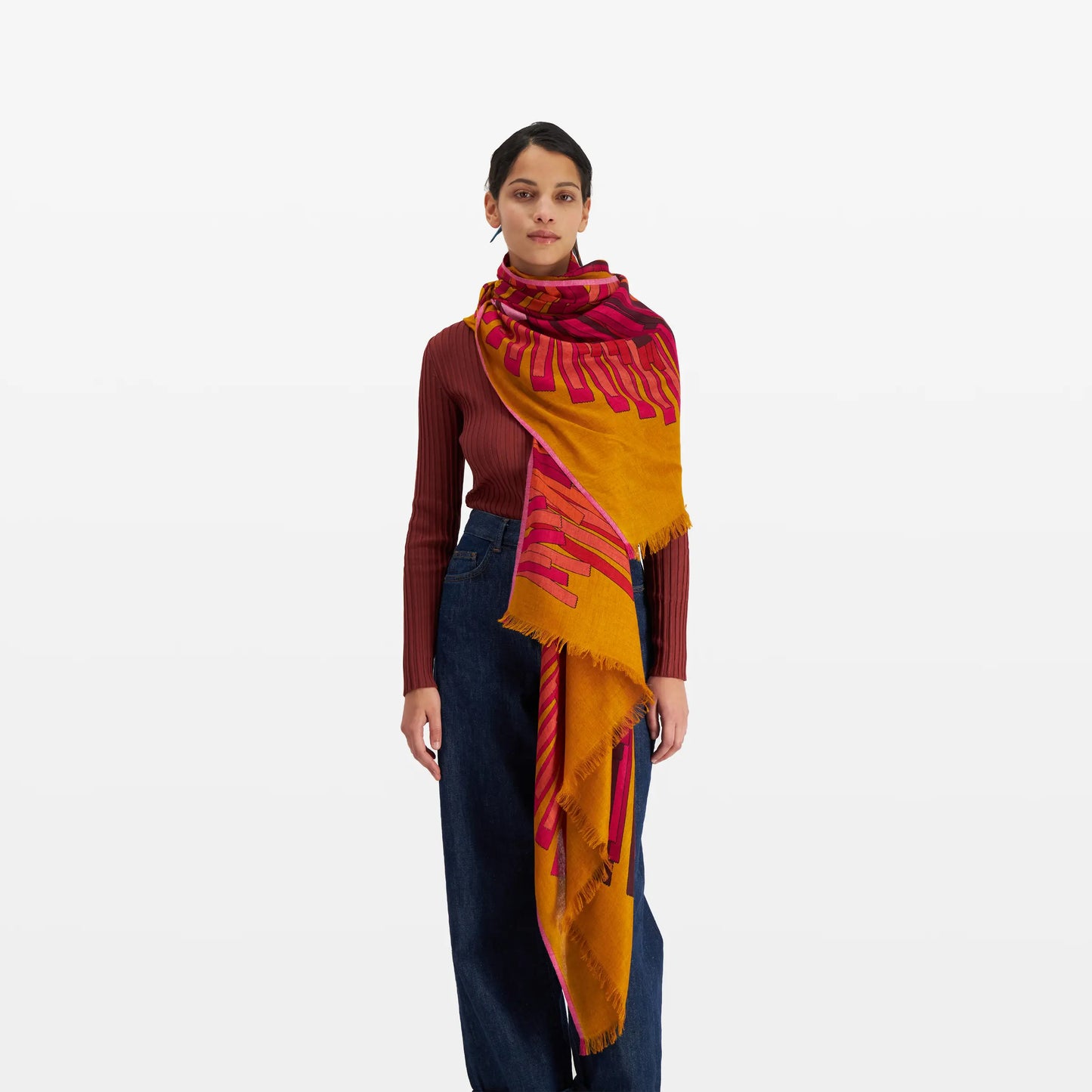 Inoui Editions Scarf 100 Cashmere Modal Sagi Saffron-Inoui Editions-Thistle Hill