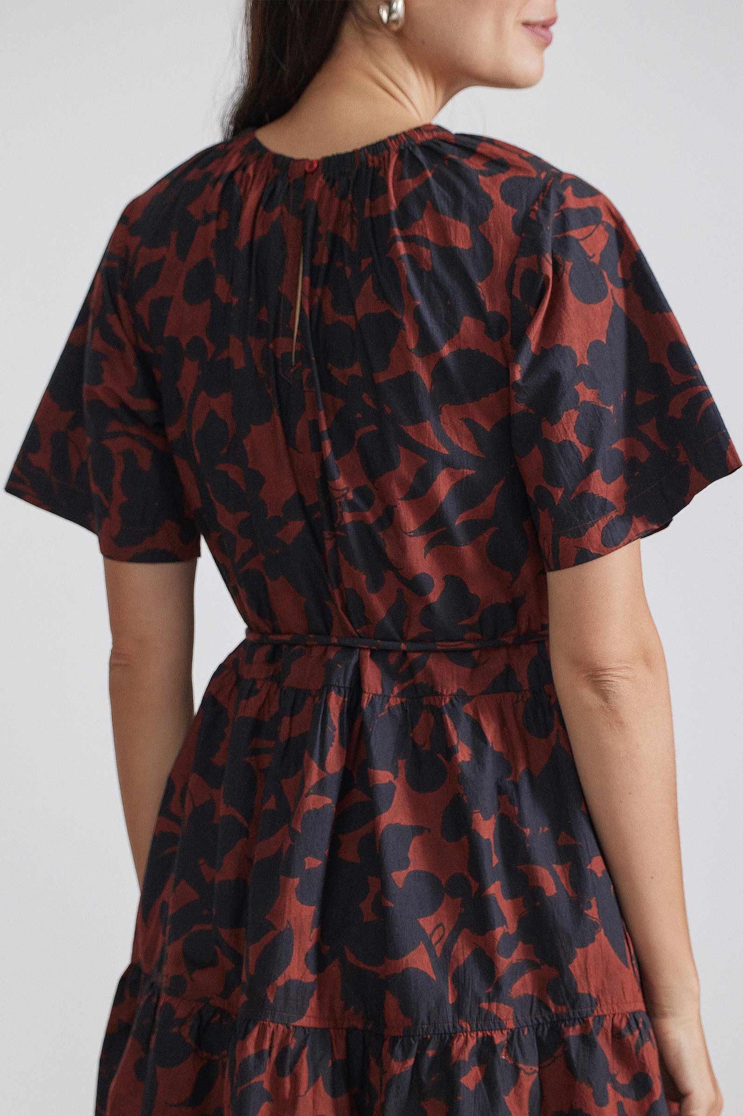 Apiece Apart Saara Tiered Mini Dress Deep Botanic