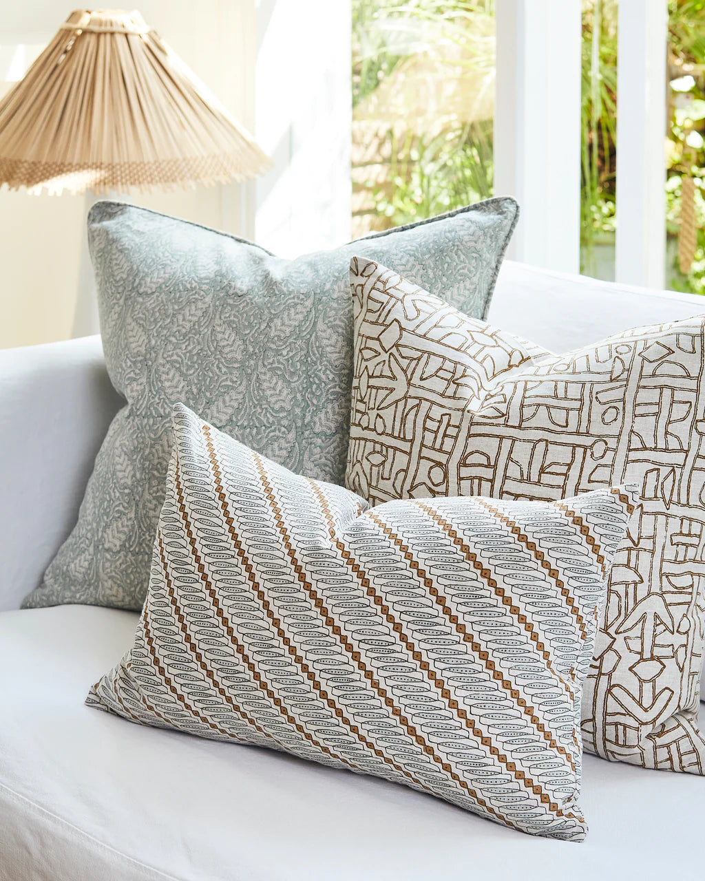 Walter G Anatolia Celadon Linen Cushion-Walter G-Thistle Hill
