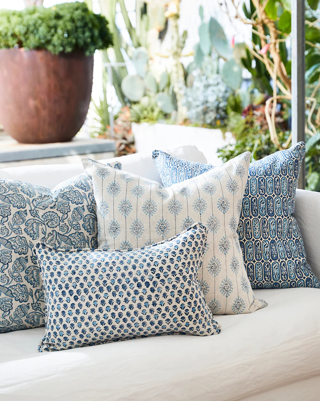 Walter G Savoie Riviera Linen Cushion-Walter G-Thistle Hill