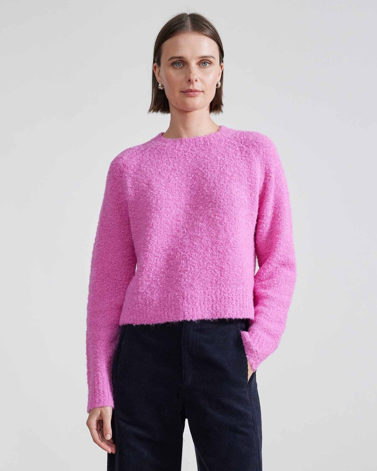 Apiece Apart Liisa Textured Crop Sweater Rose