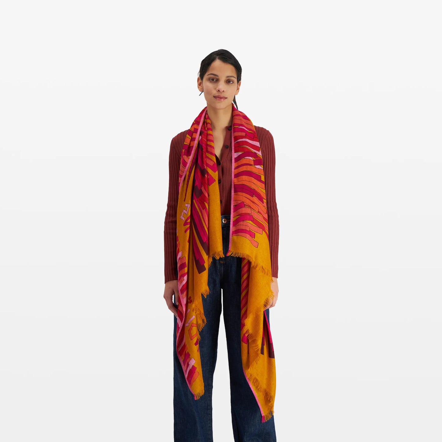 Inoui Editions Scarf 100 Cashmere Modal Sagi Saffron-Inoui Editions-Thistle Hill