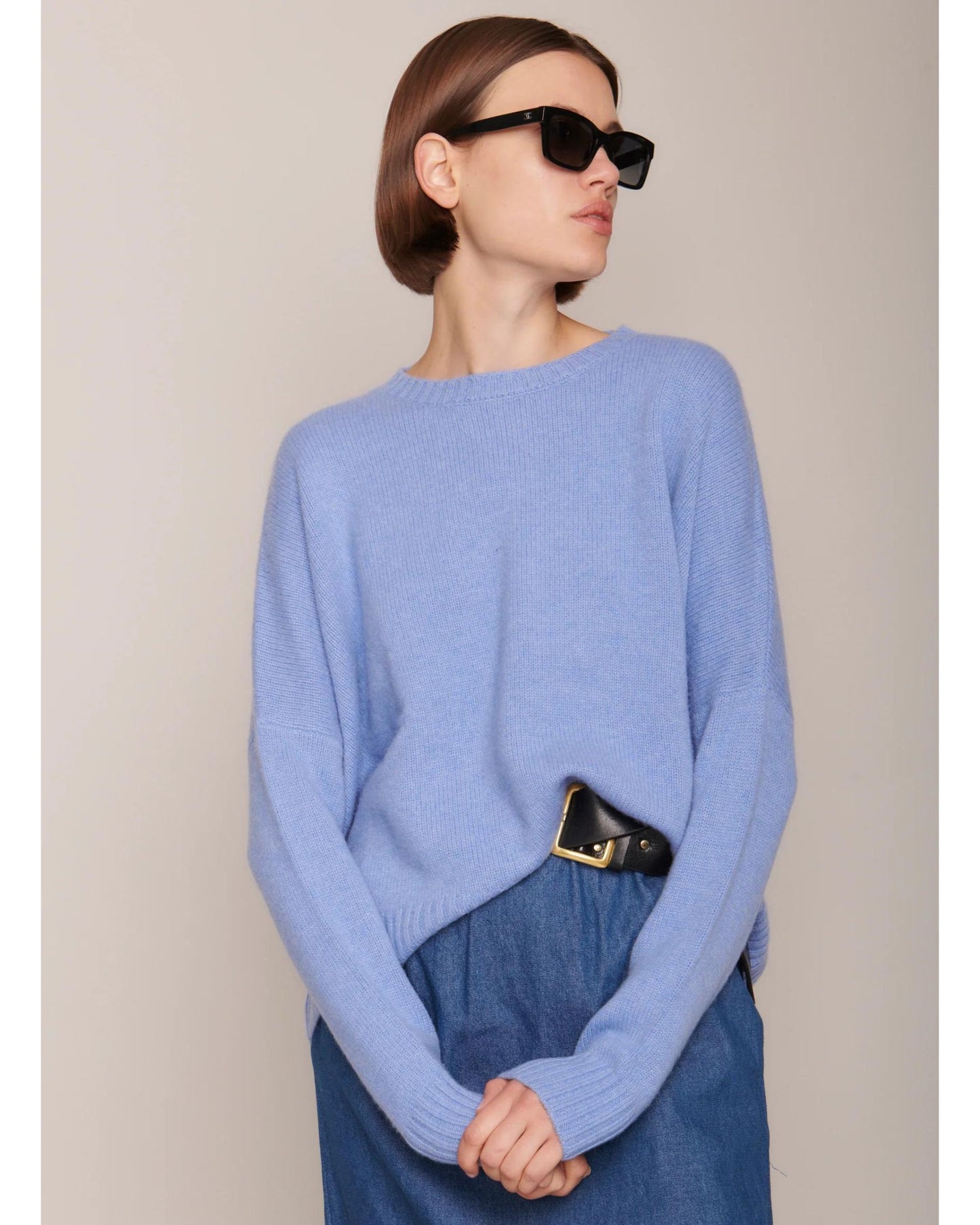 Organic by John Patrick Cashmere Wide Pullover Cornflower-Organic by John Patrick-Thistle Hill