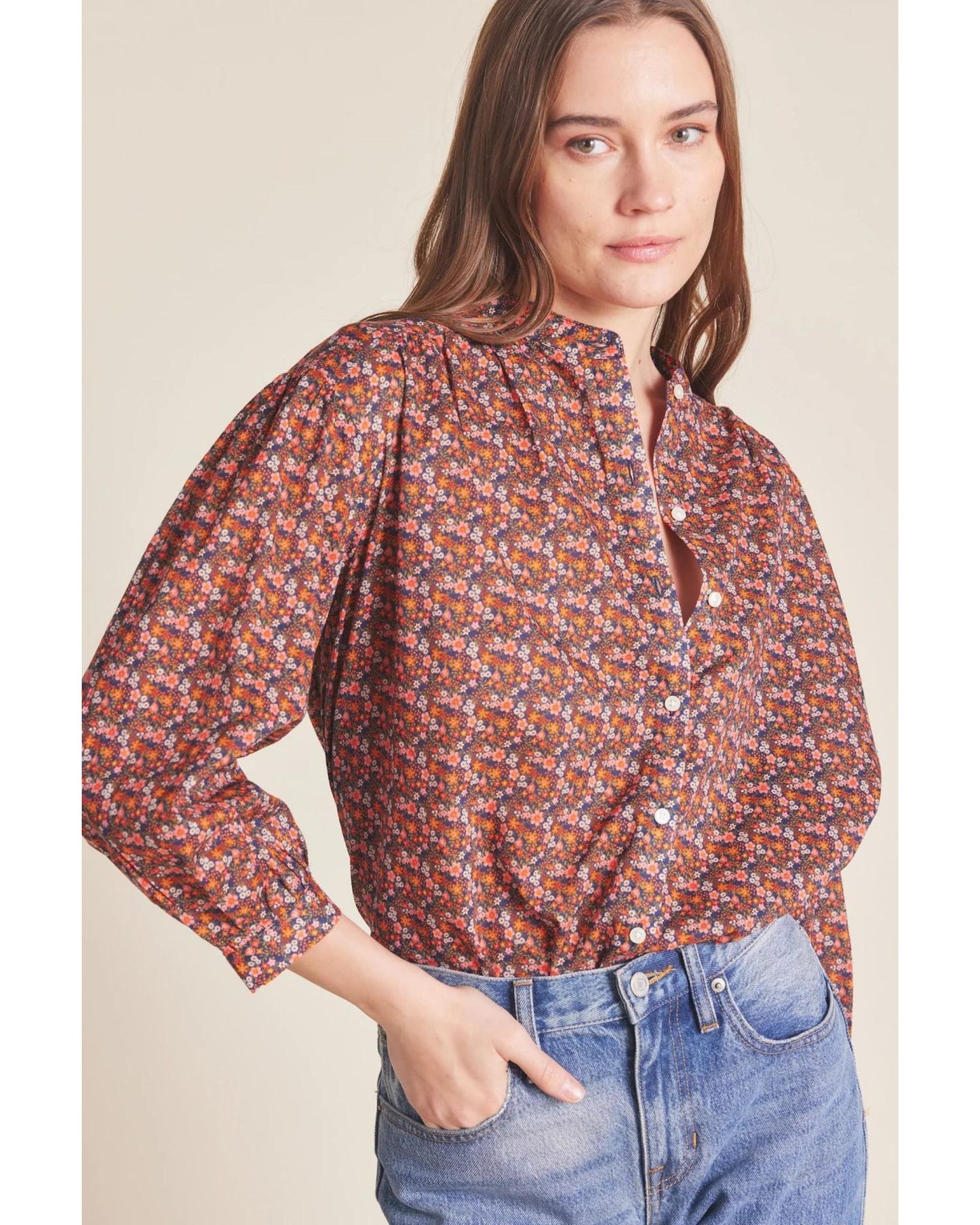 Trovata Lily Blouse Cardinal Ditsy