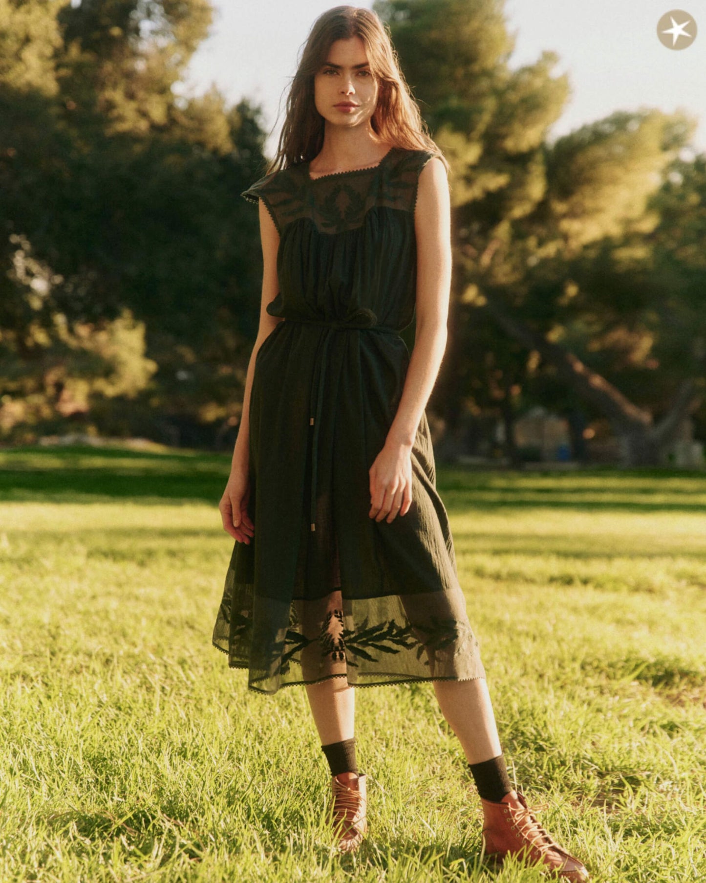 The Great Dawn Dress Vintage Moss