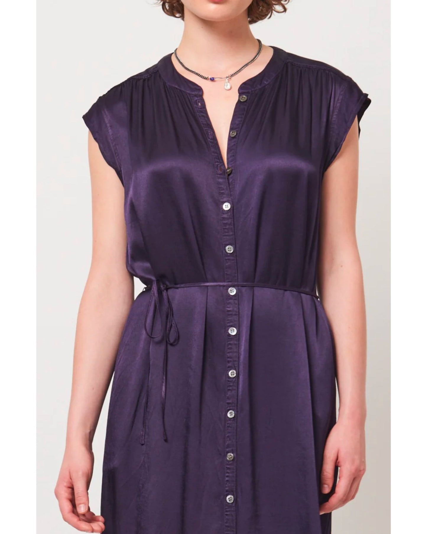 Raquel Allegra Violet Maxi Dress Dark Eggplant