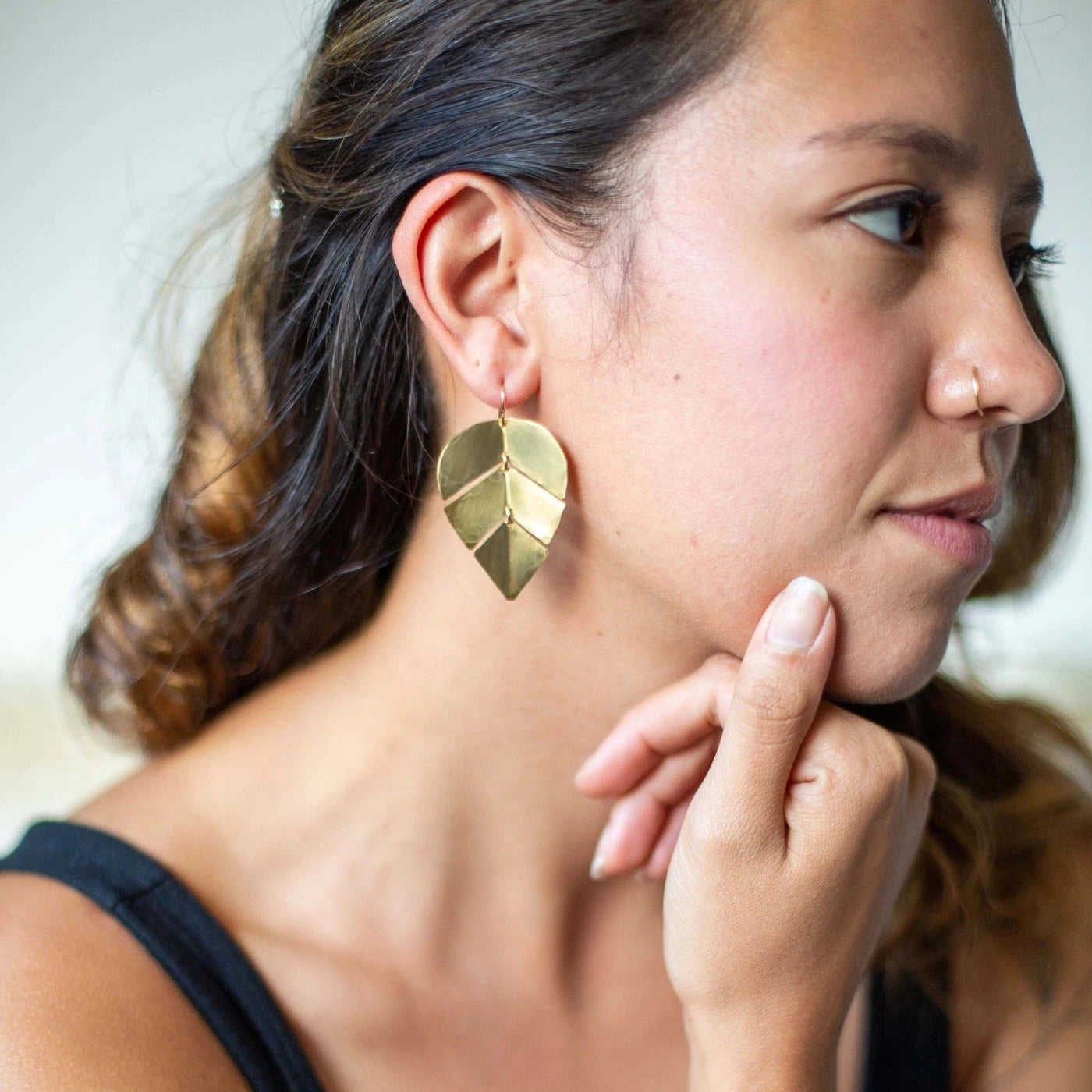 Carolyn Keys Ola Brass Earrings-Carolyn Keys-Thistle Hill