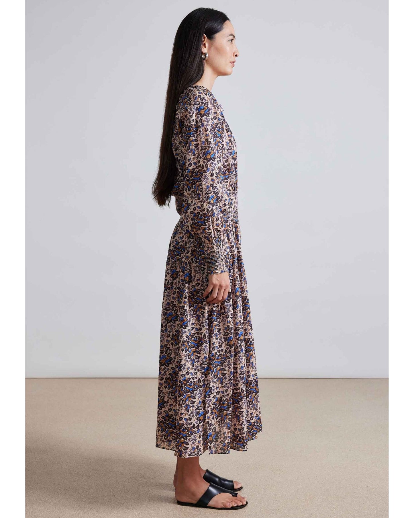 Apiece Apart La Ventura Maxi Dress Folk Foliage Light